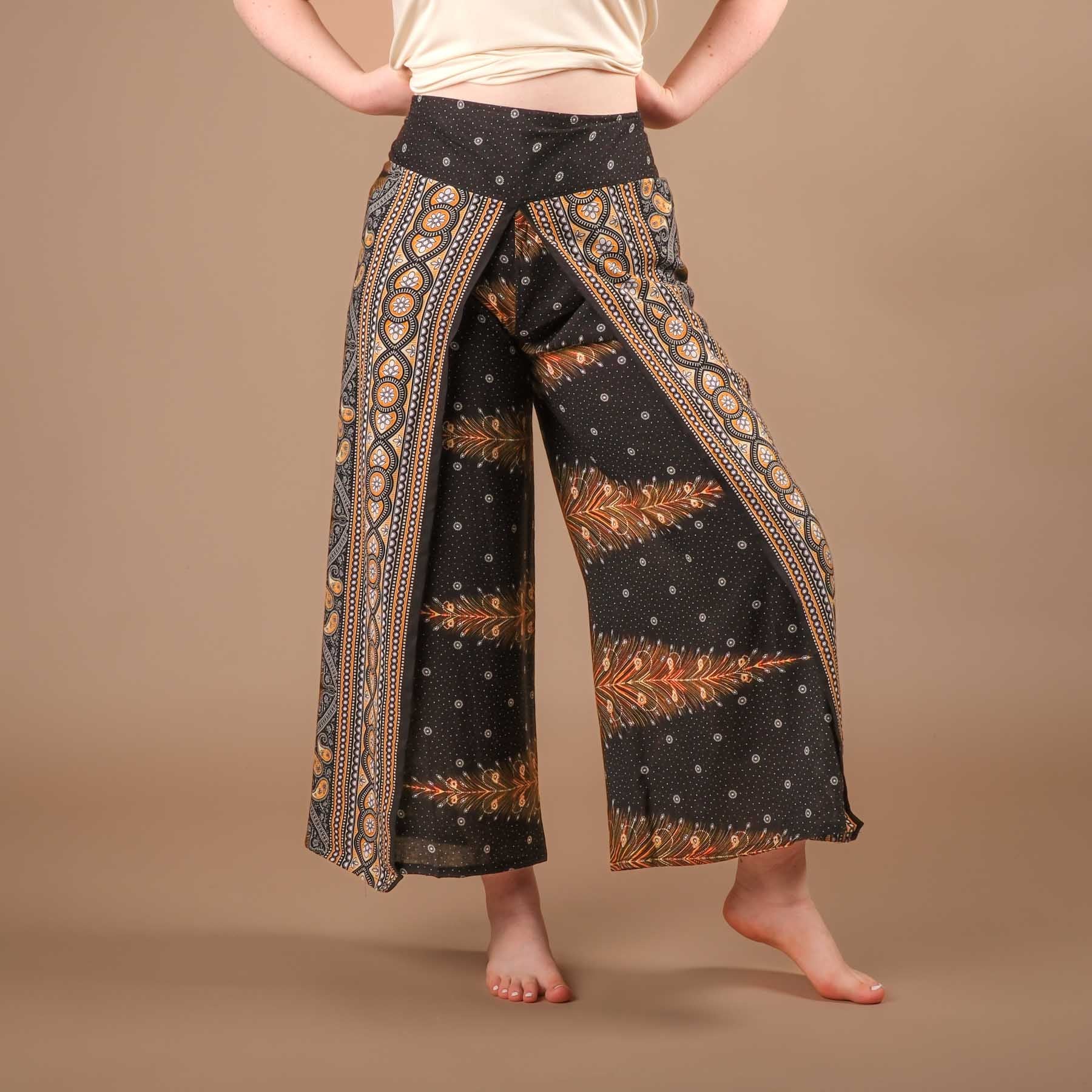 Palazzo Hose Marlenehose Feather schwarz