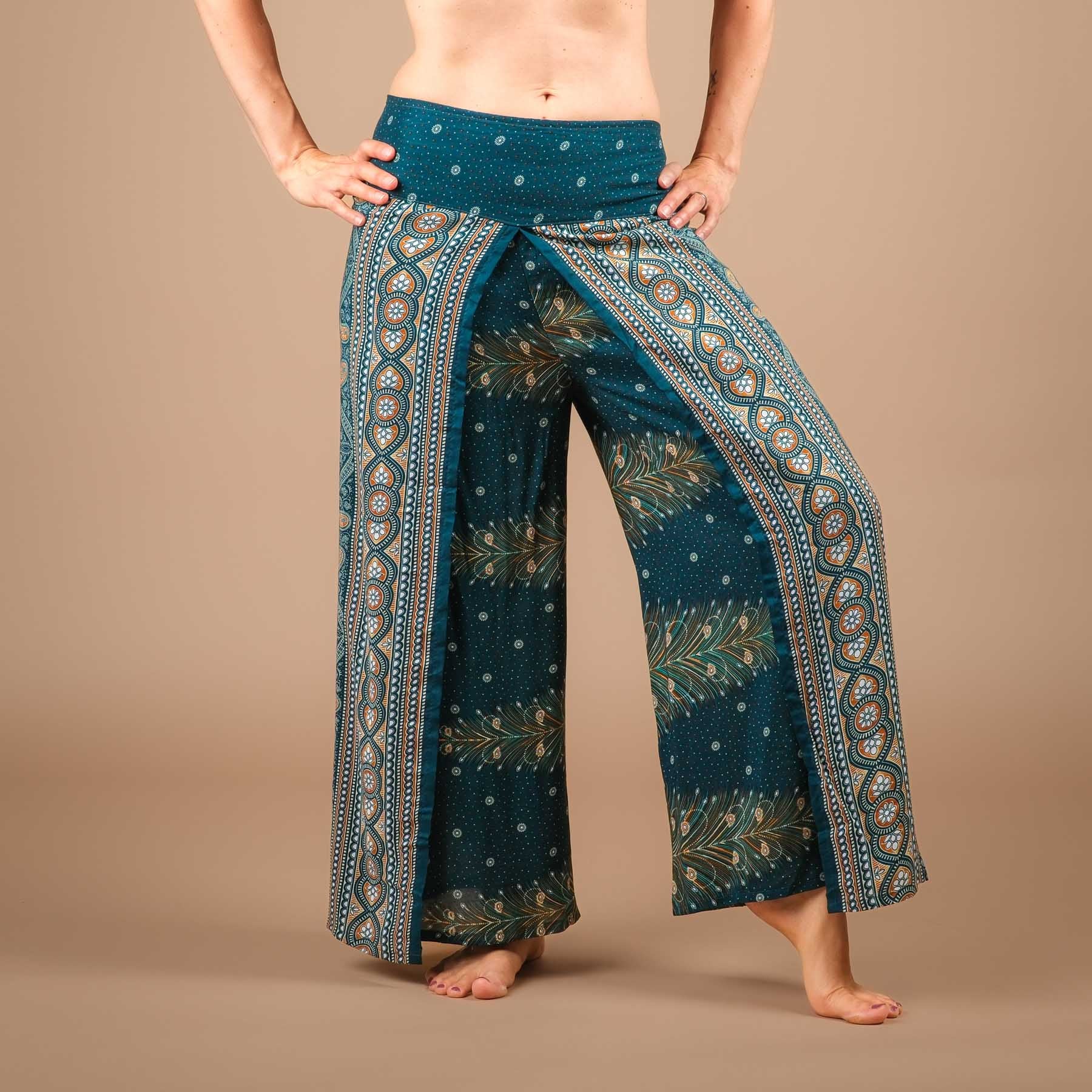Palazzo Hose Marlenehose Feather türkis