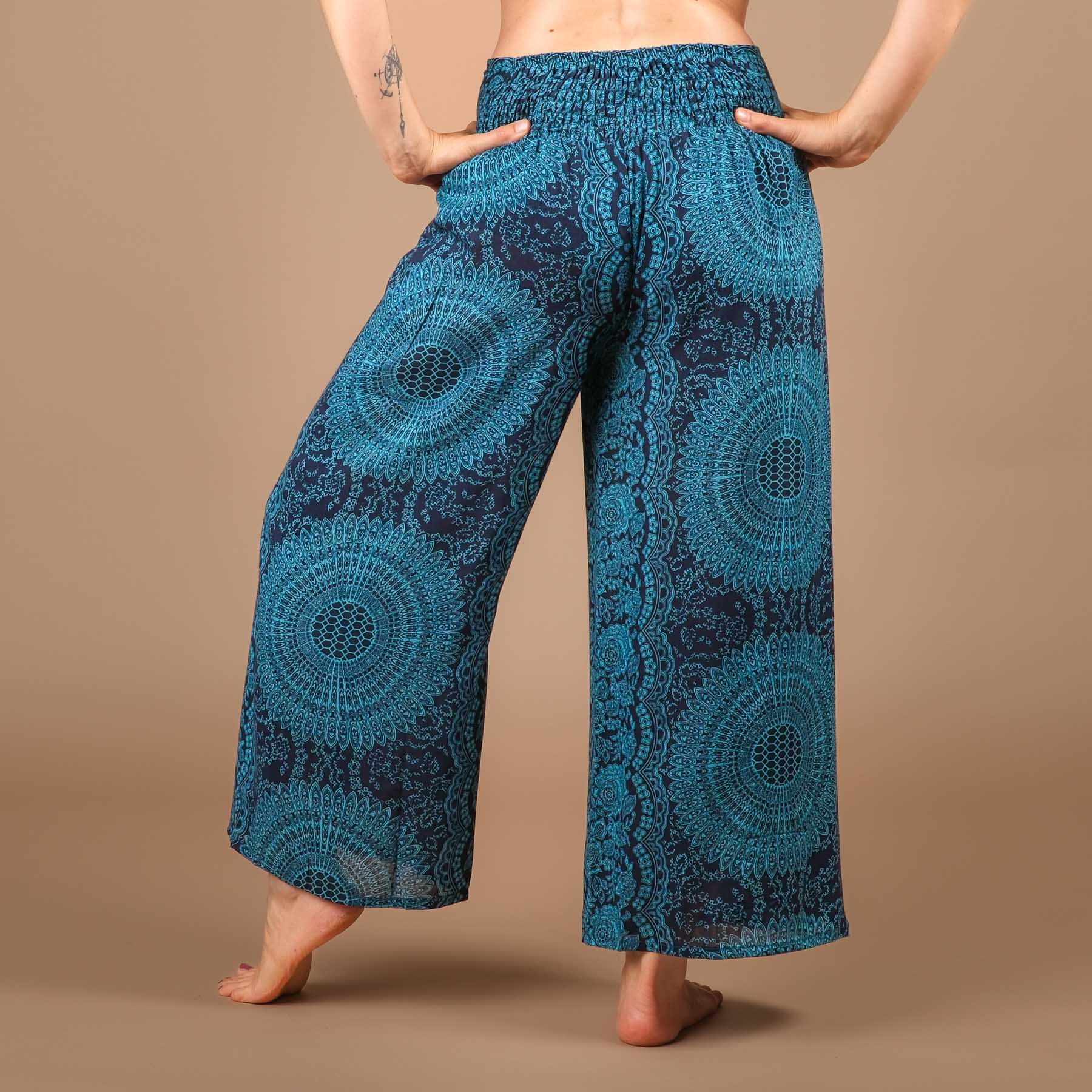 Palazzo Hose Marlenehose Indian Summer blau