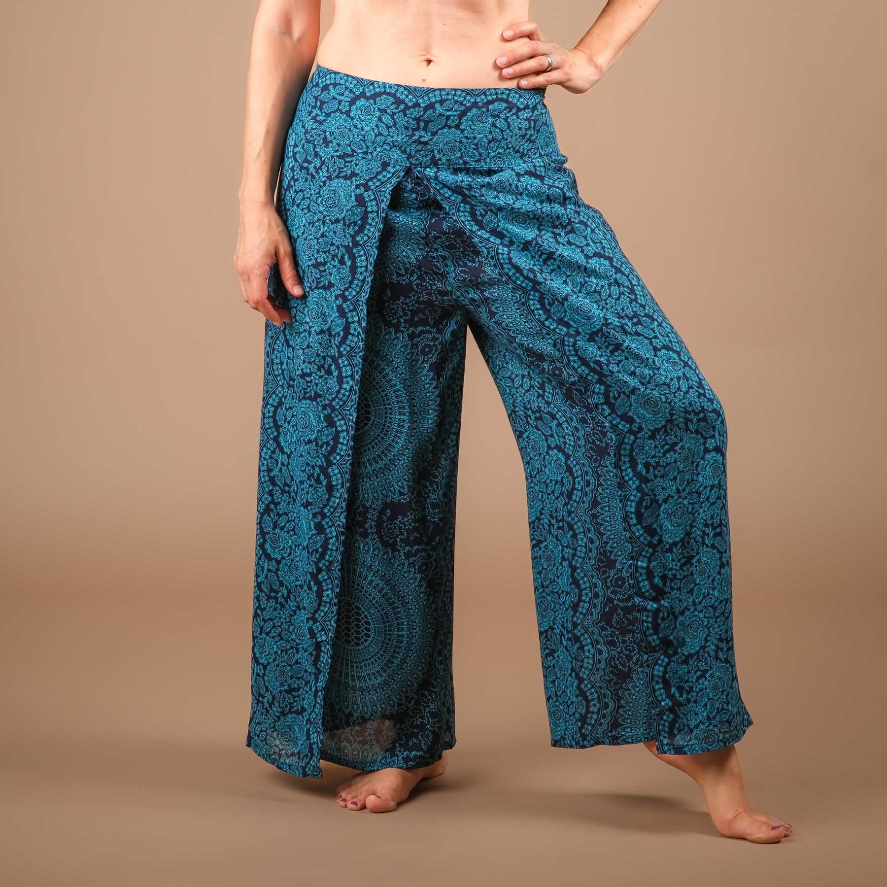 Palazzo Hose Marlenehose Indian Summer blau