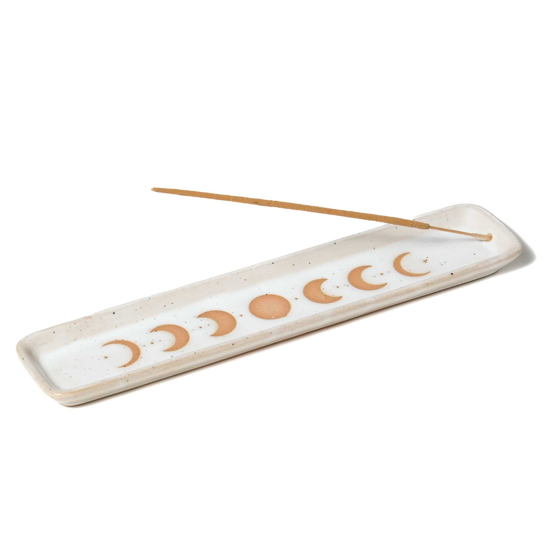 Räucherstäbchenhalter Mondphase aus Keramik