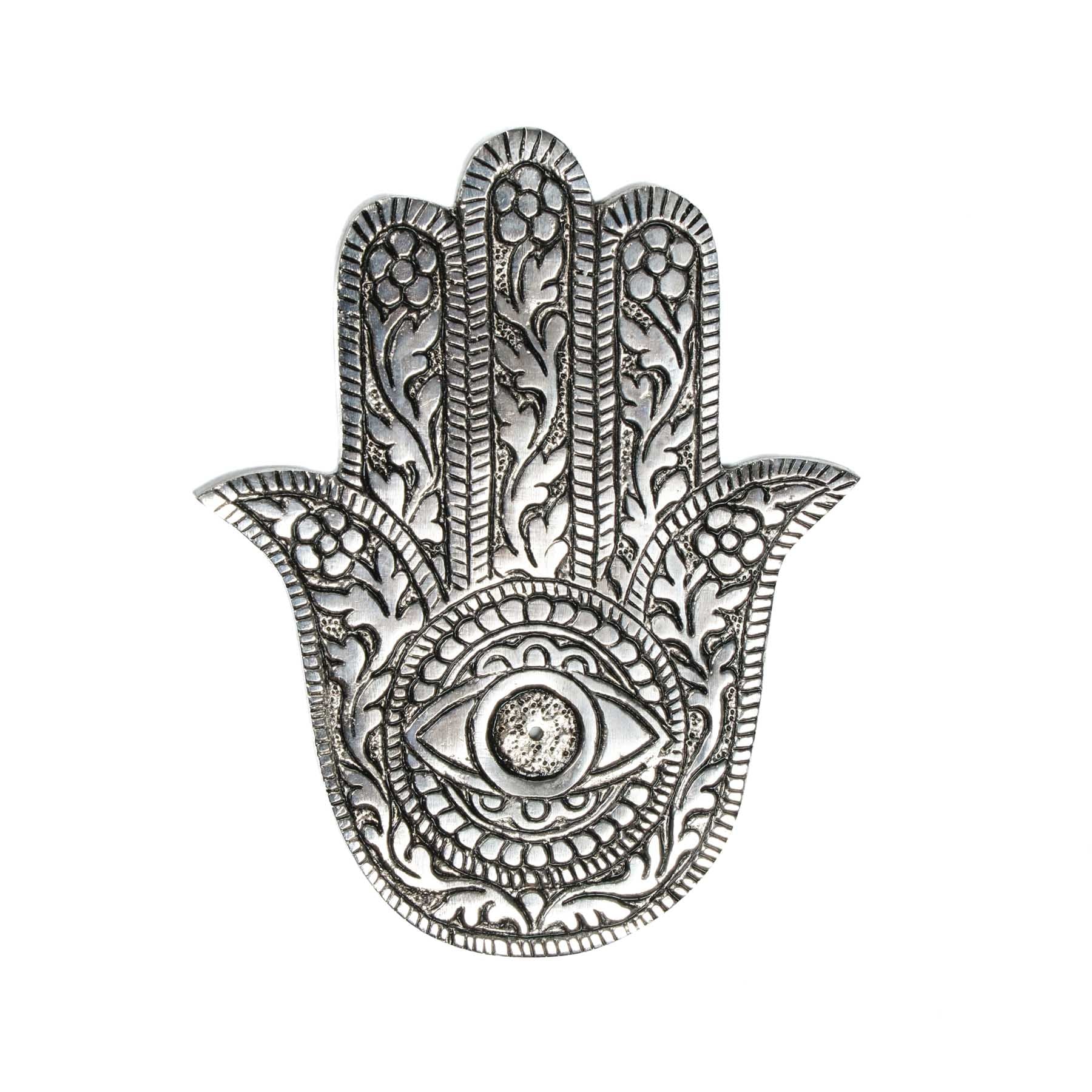 Räucherstäbchenhalter Hamsa Hand aus Aluminium