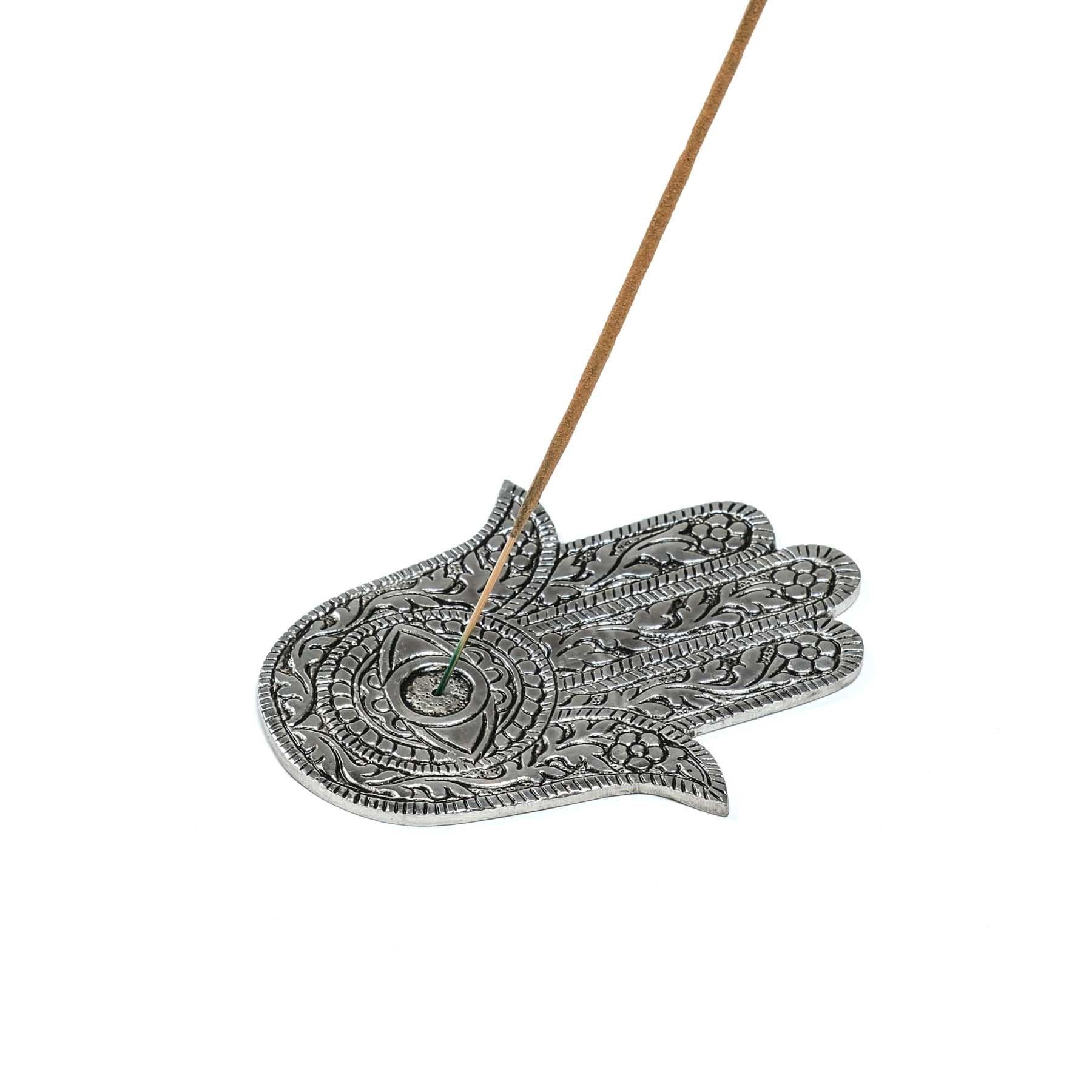 Räucherstäbchenhalter Hamsa Hand aus Aluminium