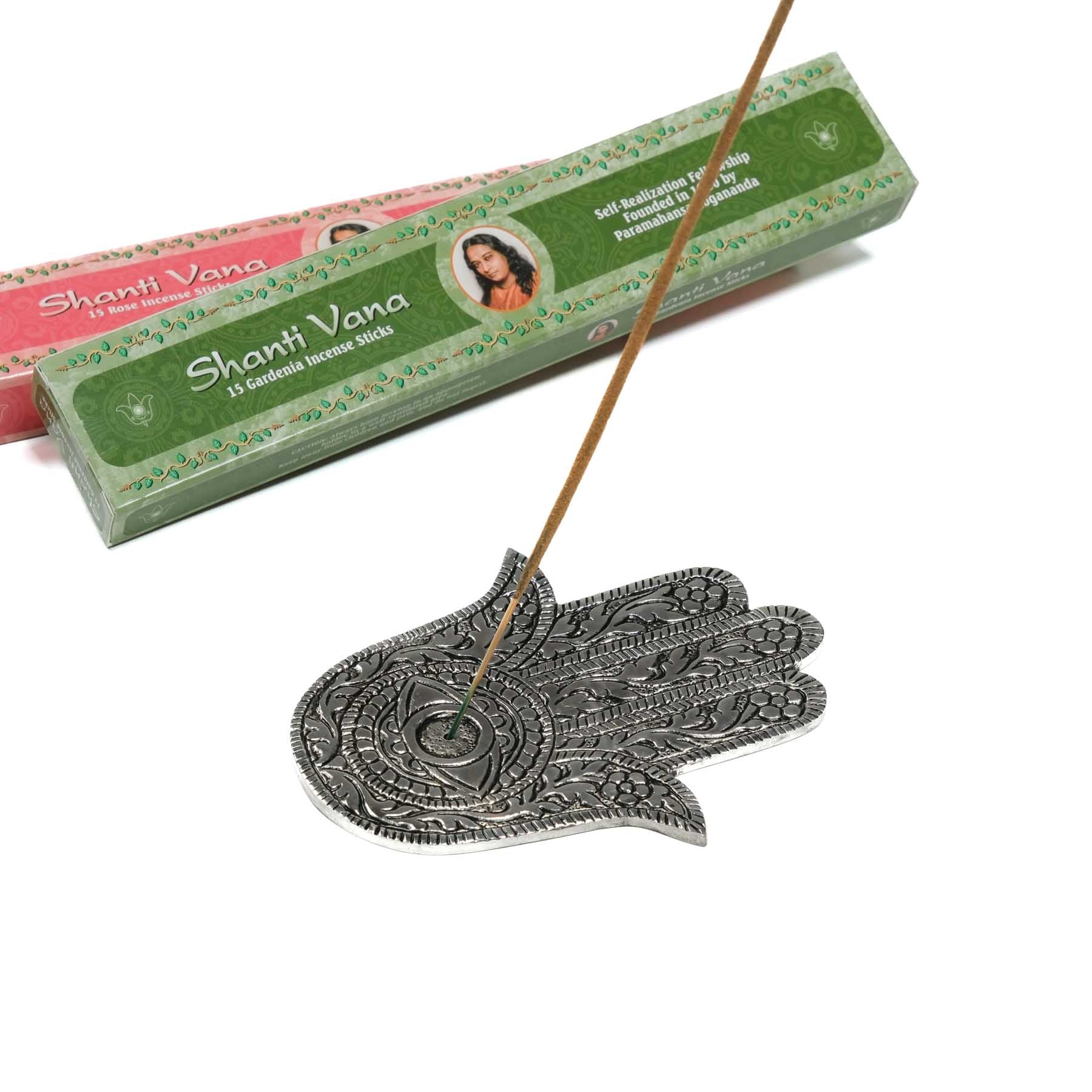 Räucherstäbchenhalter Hamsa Hand aus Aluminium