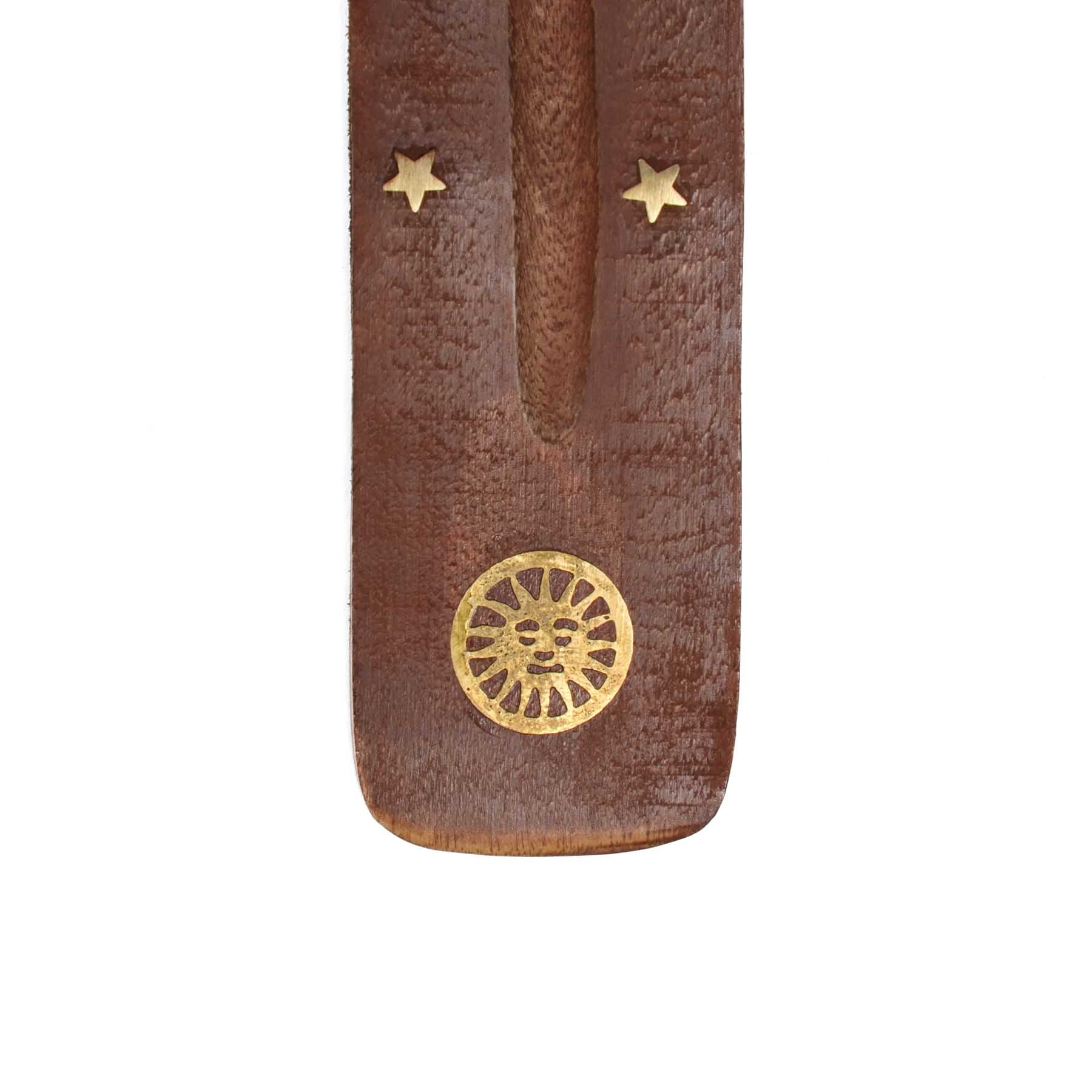 Räucherstäbchenhalter aus Holz Sonne