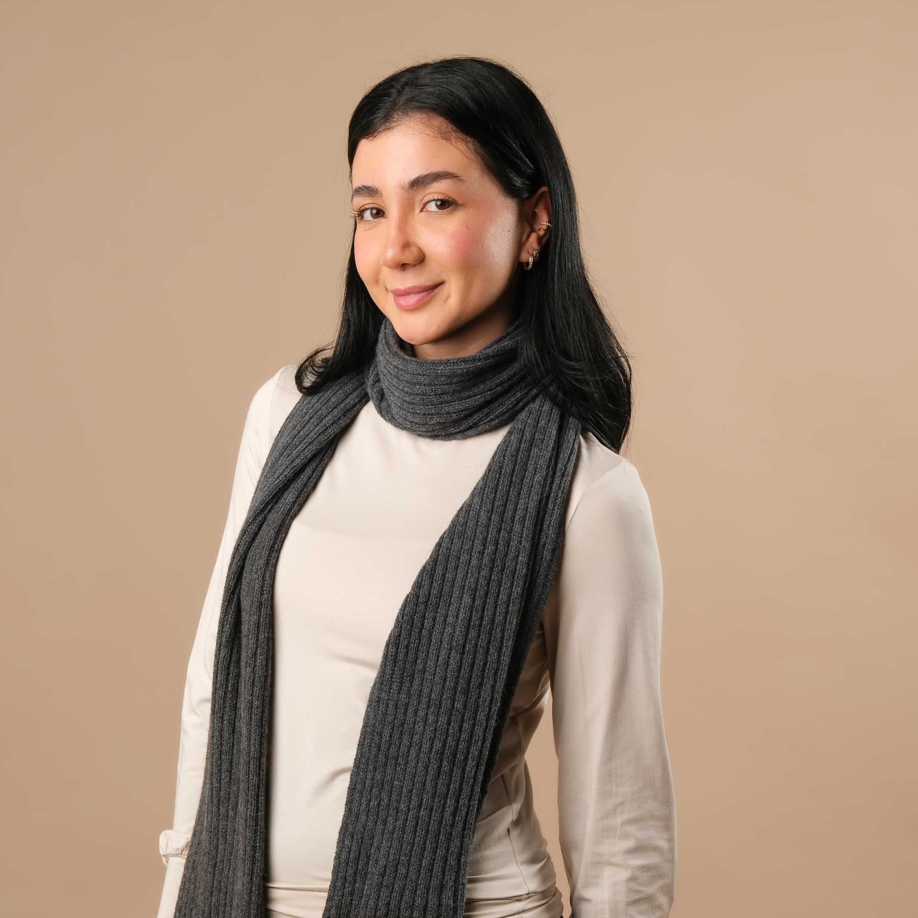 Kaschmir Schal gerippt anthrazit