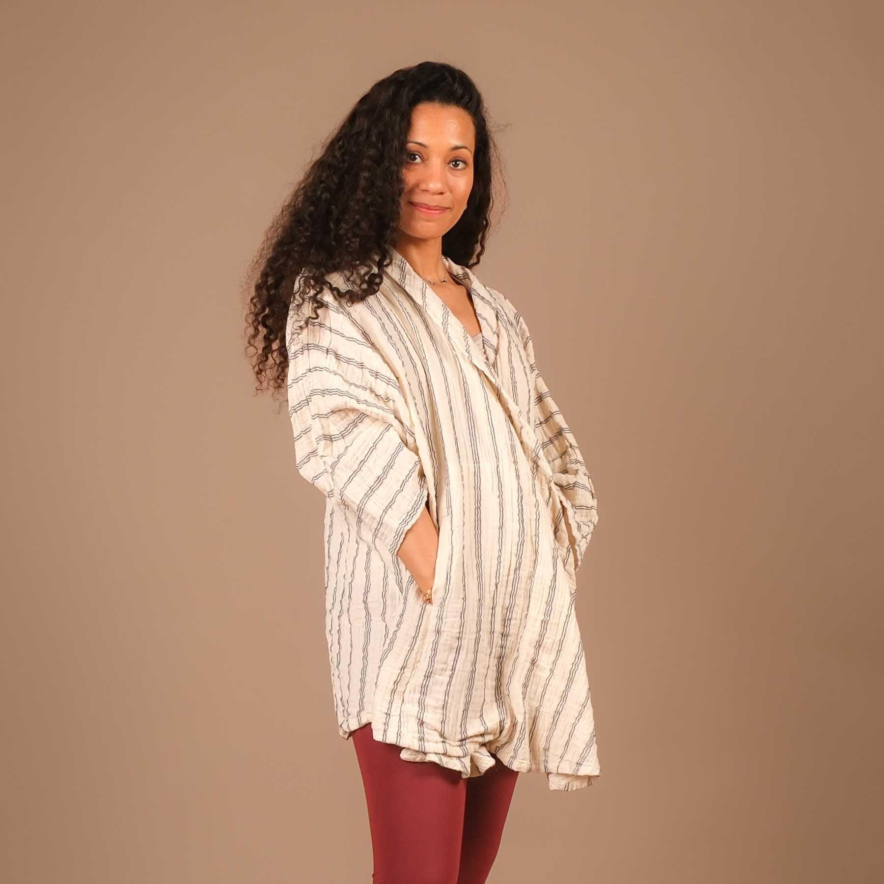 Sommer Cardigan aus Baumwolle elfenbein-weiss