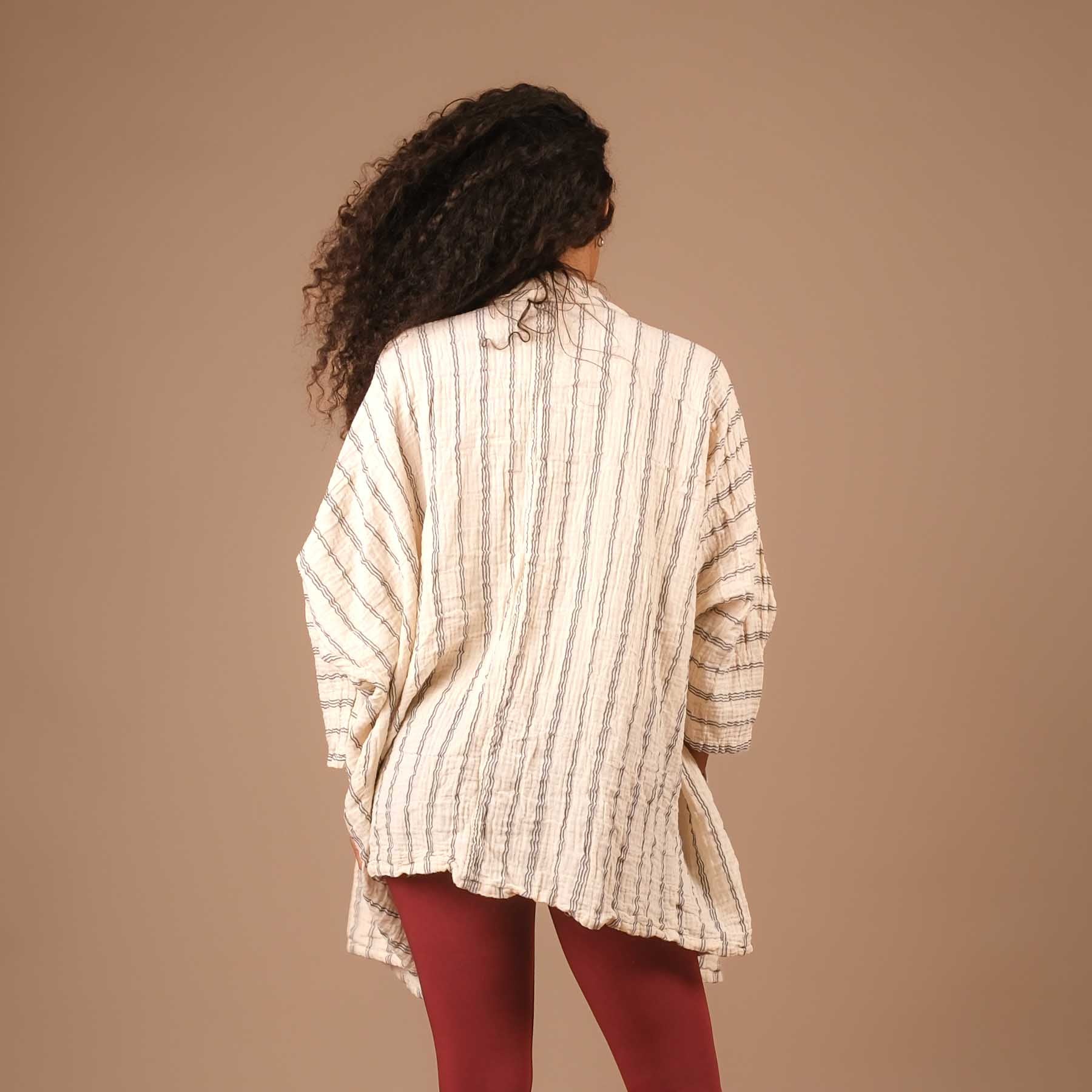 Sommer Cardigan aus Baumwolle elfenbein-weiss