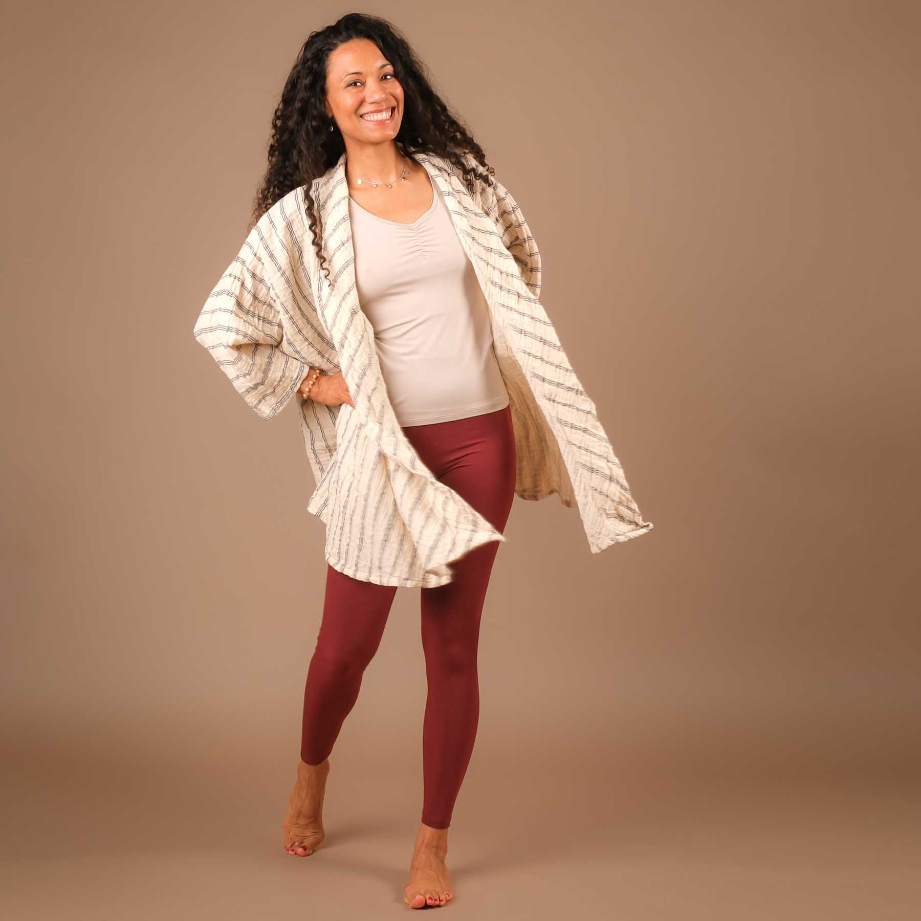 Sommer Cardigan aus Baumwolle elfenbein-weiss