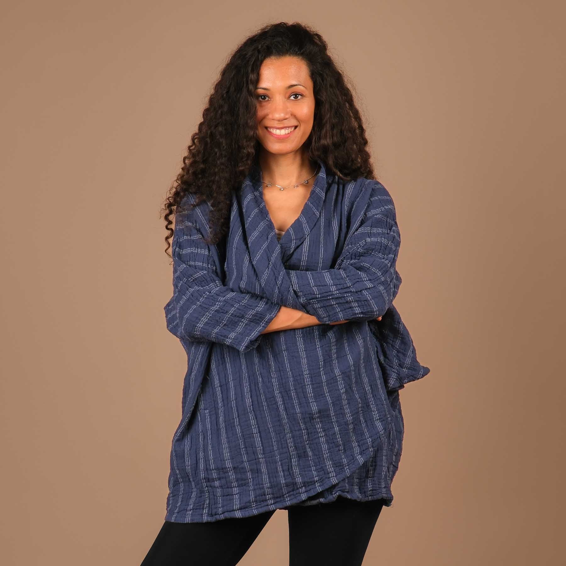 Sommer Cardigan aus Baumwolle navy