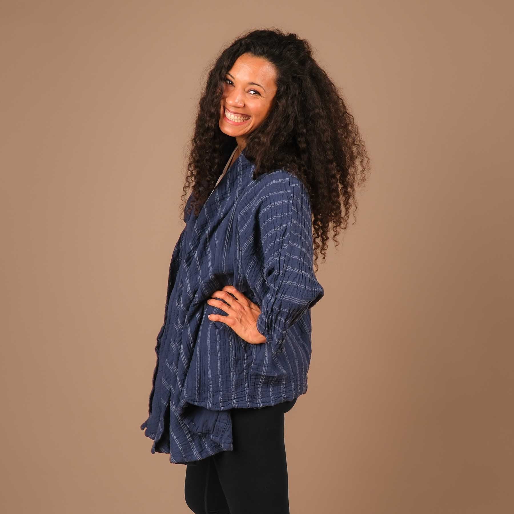 Sommer Cardigan aus Baumwolle navy