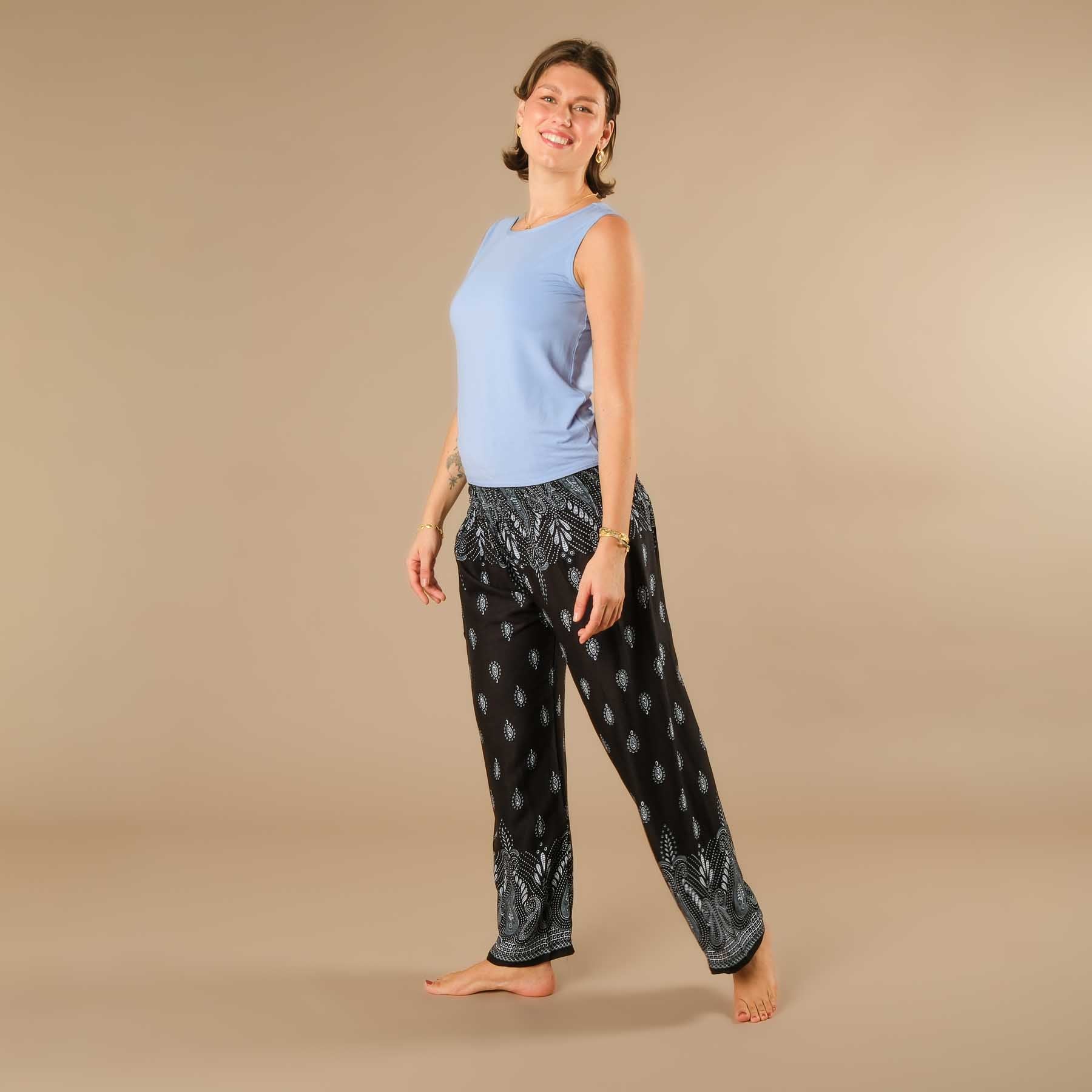 Pantalon d'été Palazzo Bliss noir