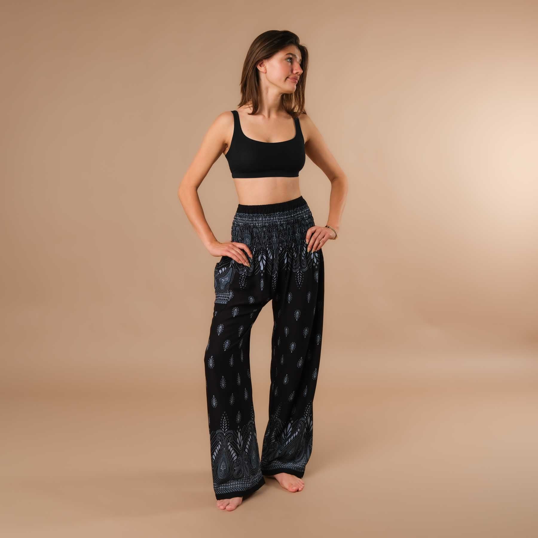 Pantalon d'été Palazzo Bliss noir