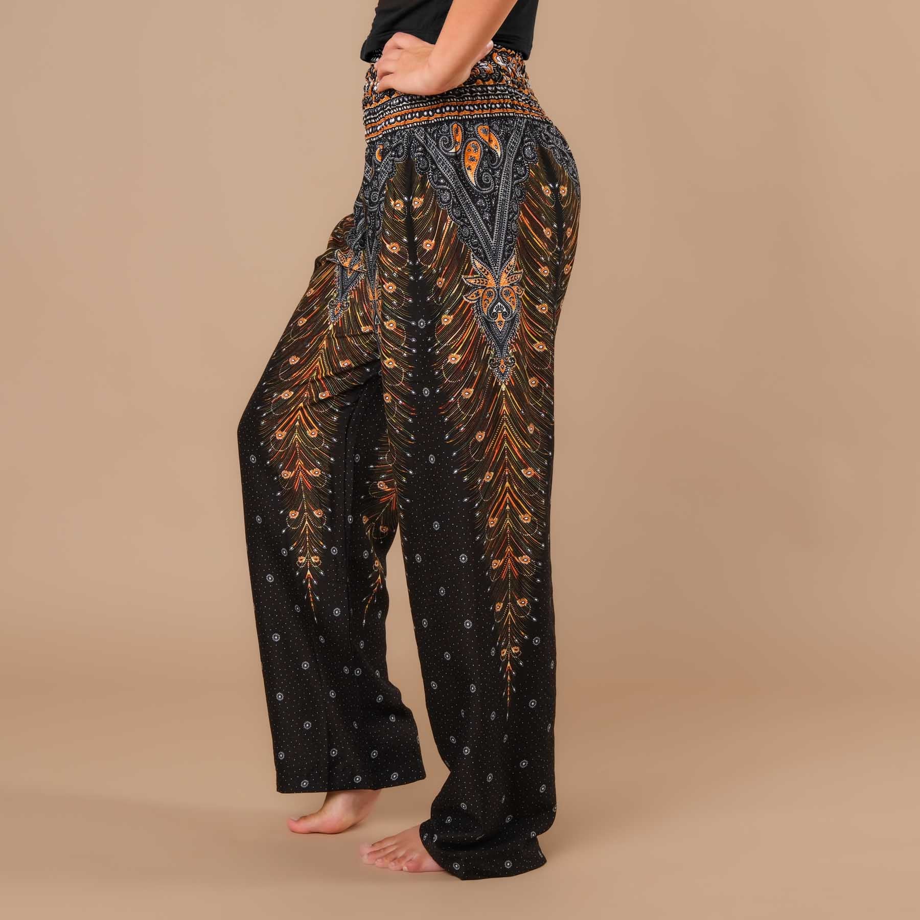 Sommerhose Palazzo Feather schwarz