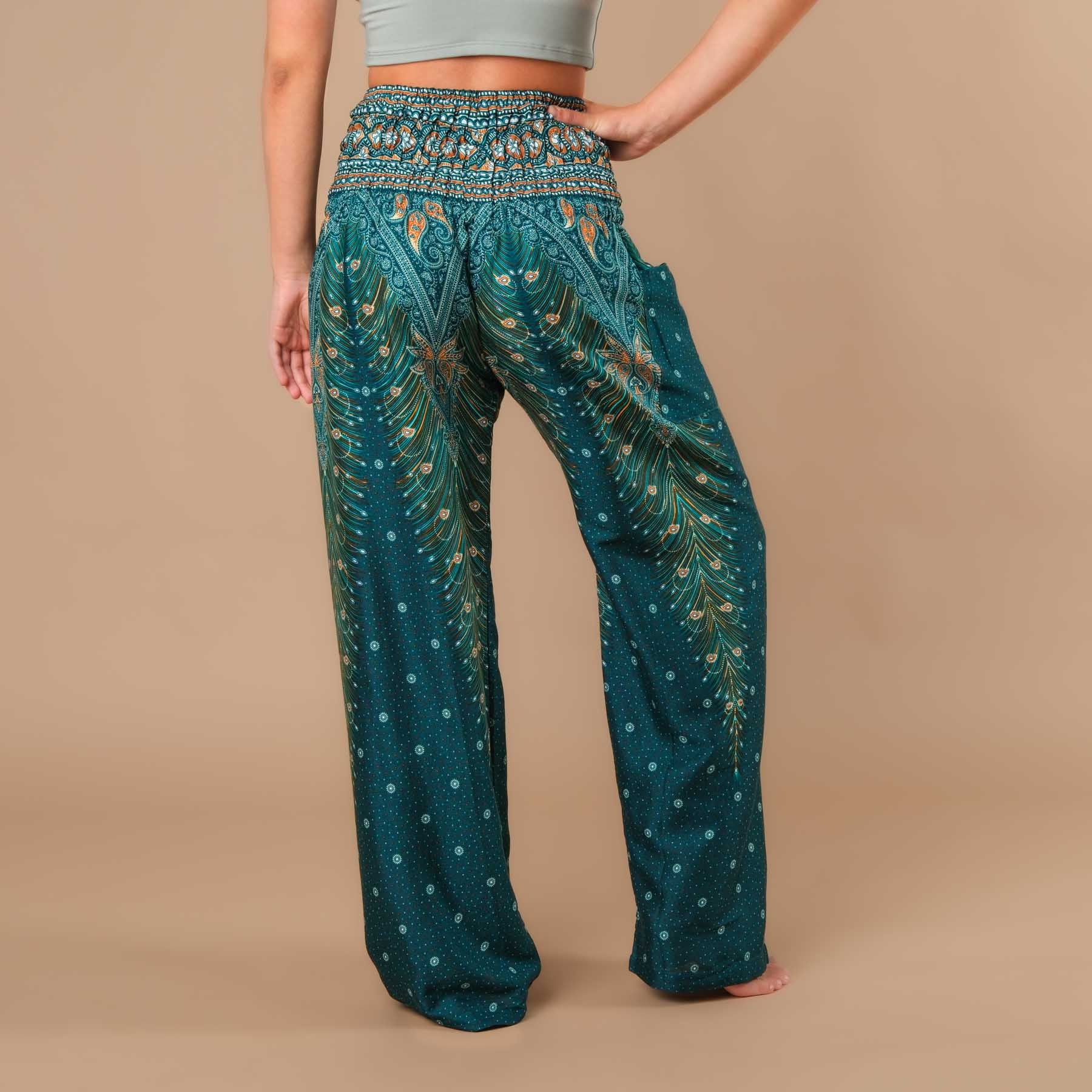 Pantalon d'été Palazzo Plume turquoise