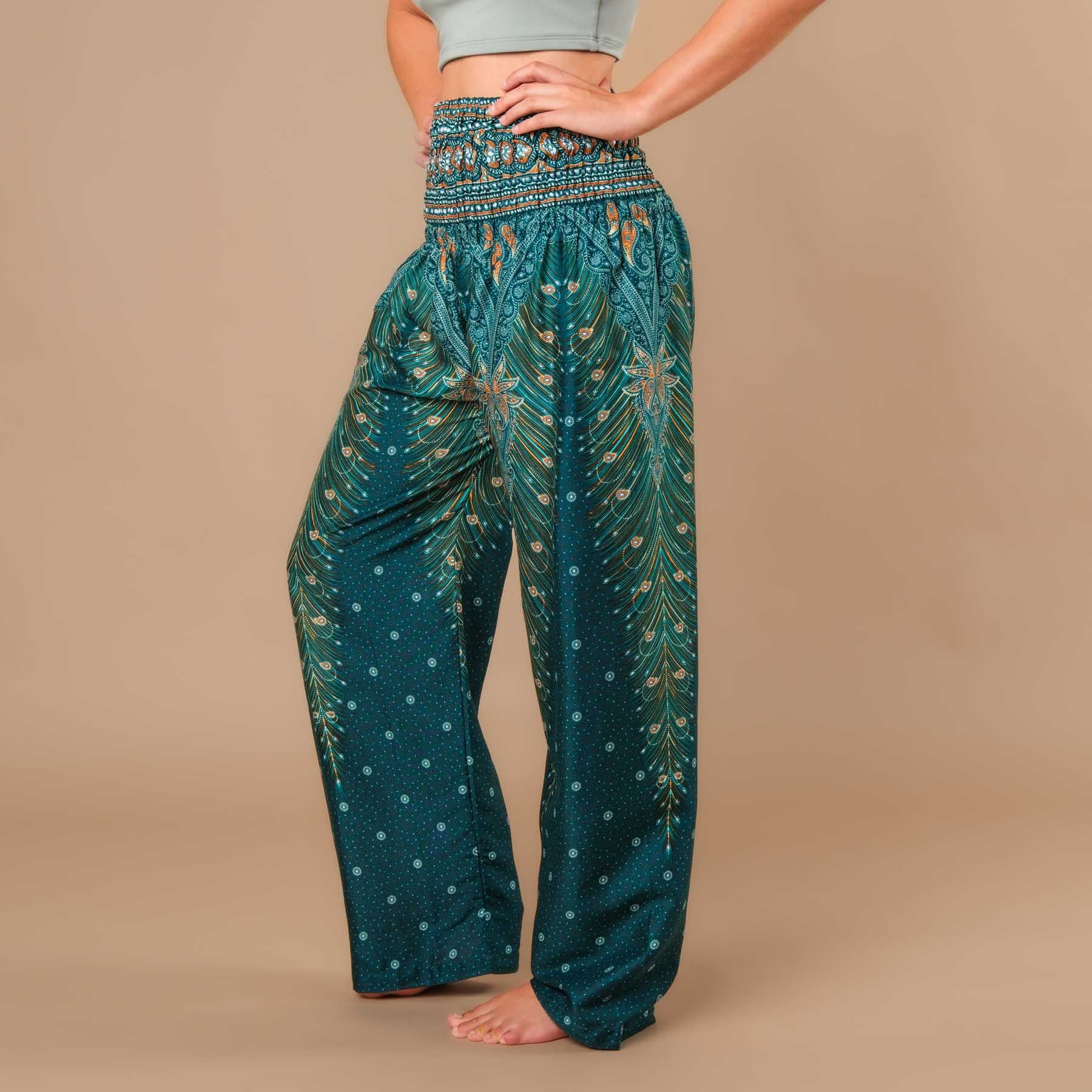Sommerhose Palazzo Feather türkis