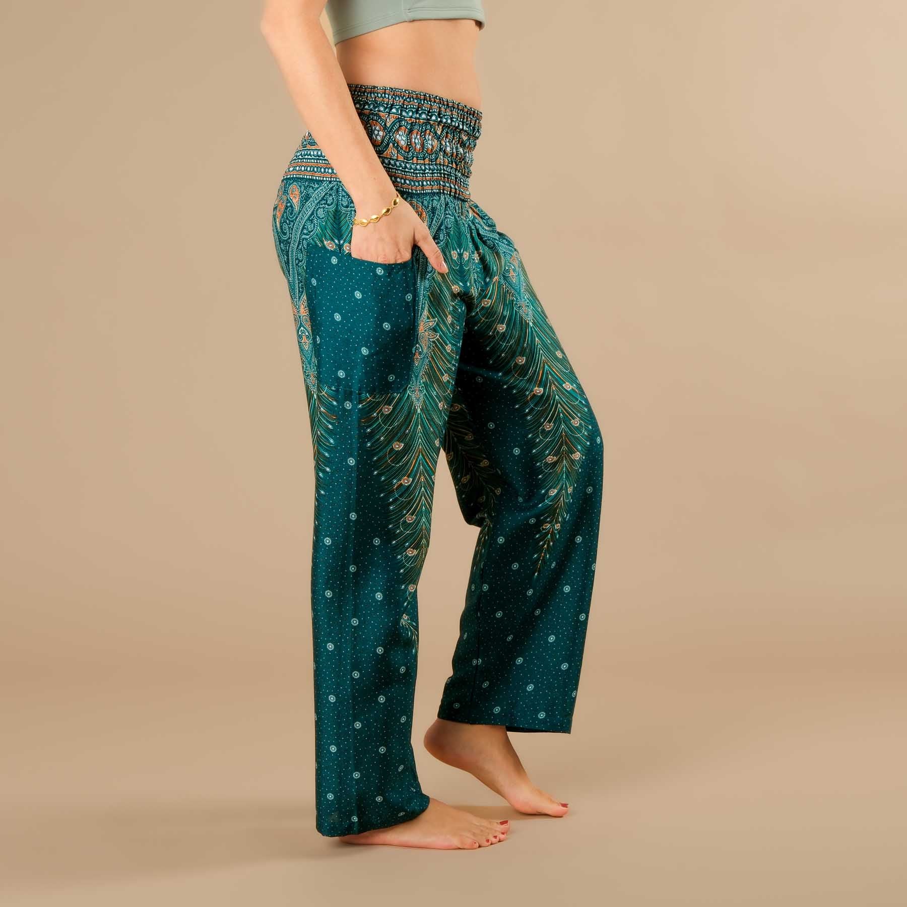 Pantalon d'été Palazzo Plume turquoise