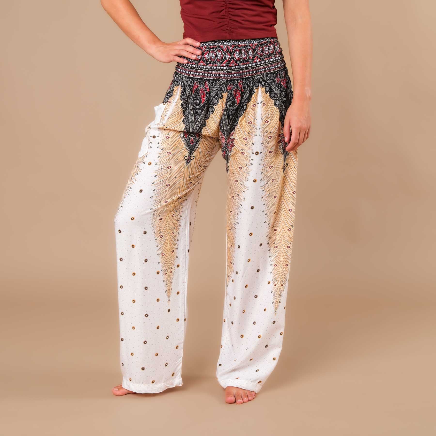 Sommerhose Palazzo Feather weiss