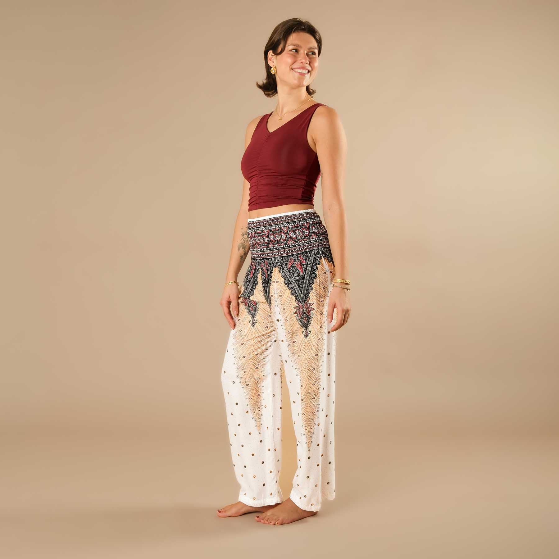 Pantalon d'été Palazzo Plume blanc