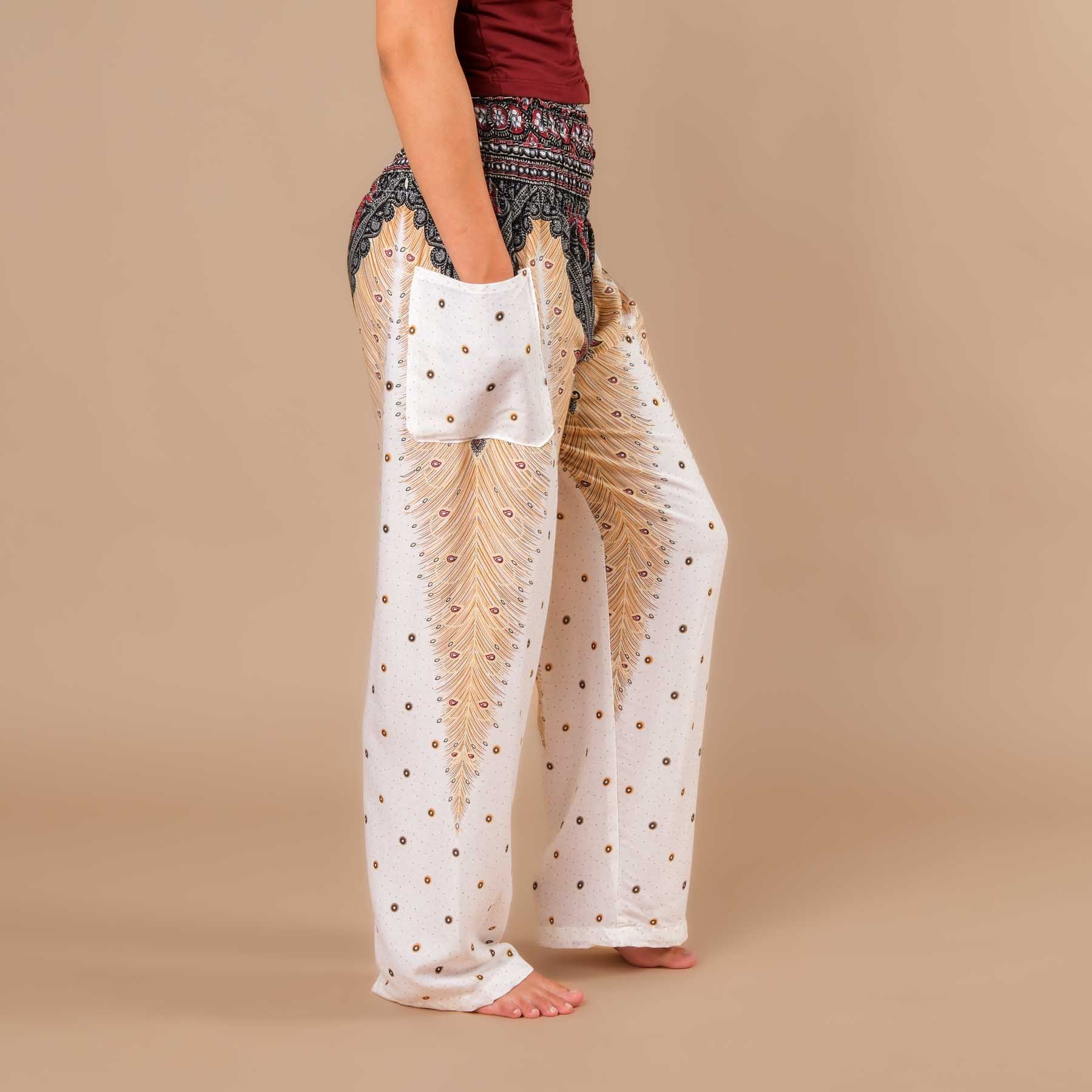 Sommerhose Palazzo Feather weiss