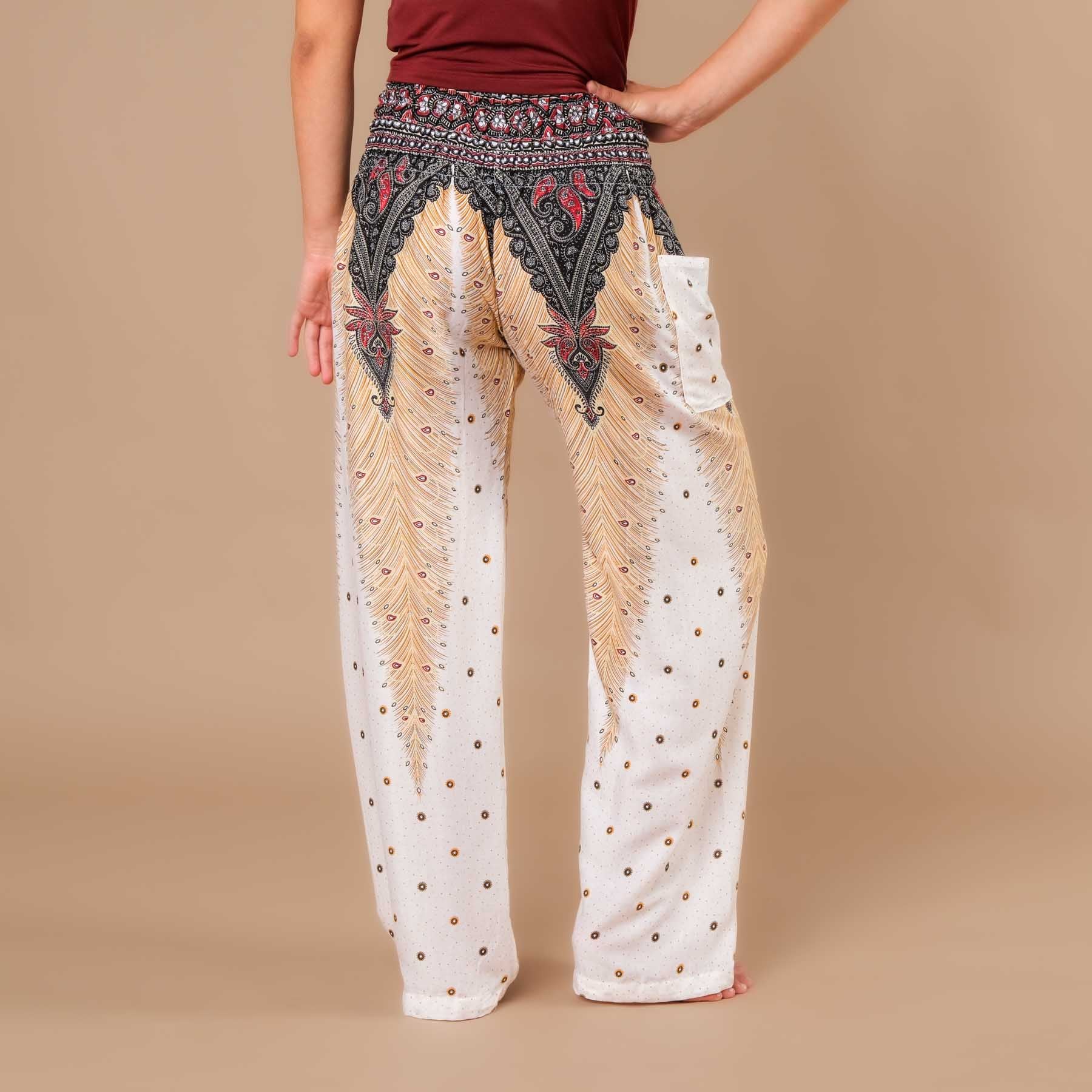 Sommerhose Palazzo Feather weiss