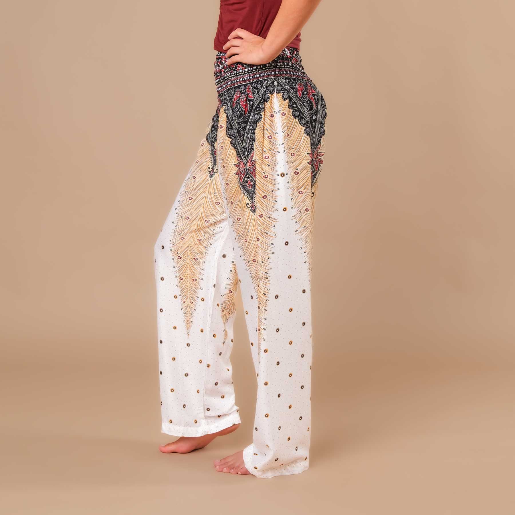 Sommerhose Palazzo Feather weiss