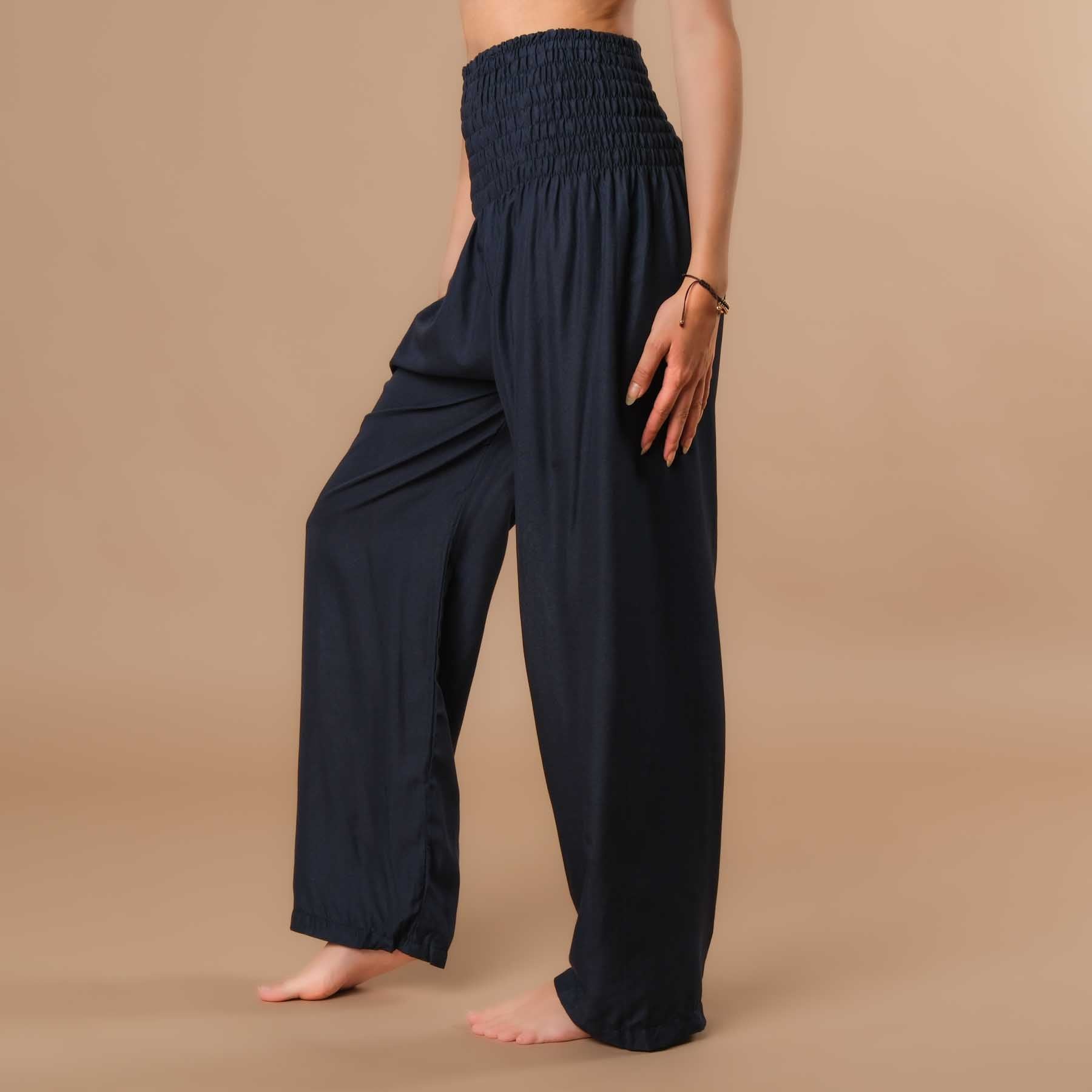 Pantalon d'été Palazzo uni navy