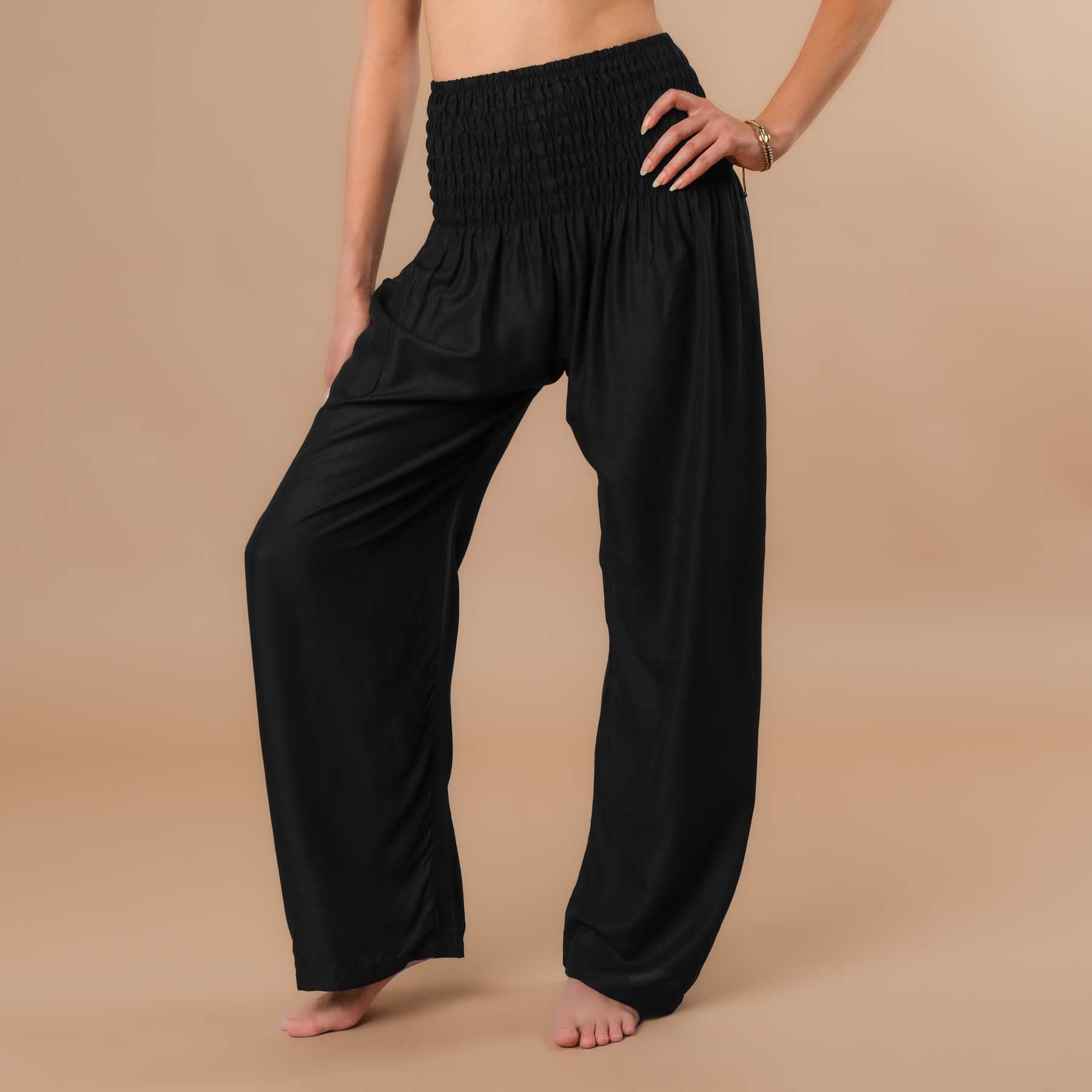 Sommerhose Palazzo uni schwarz