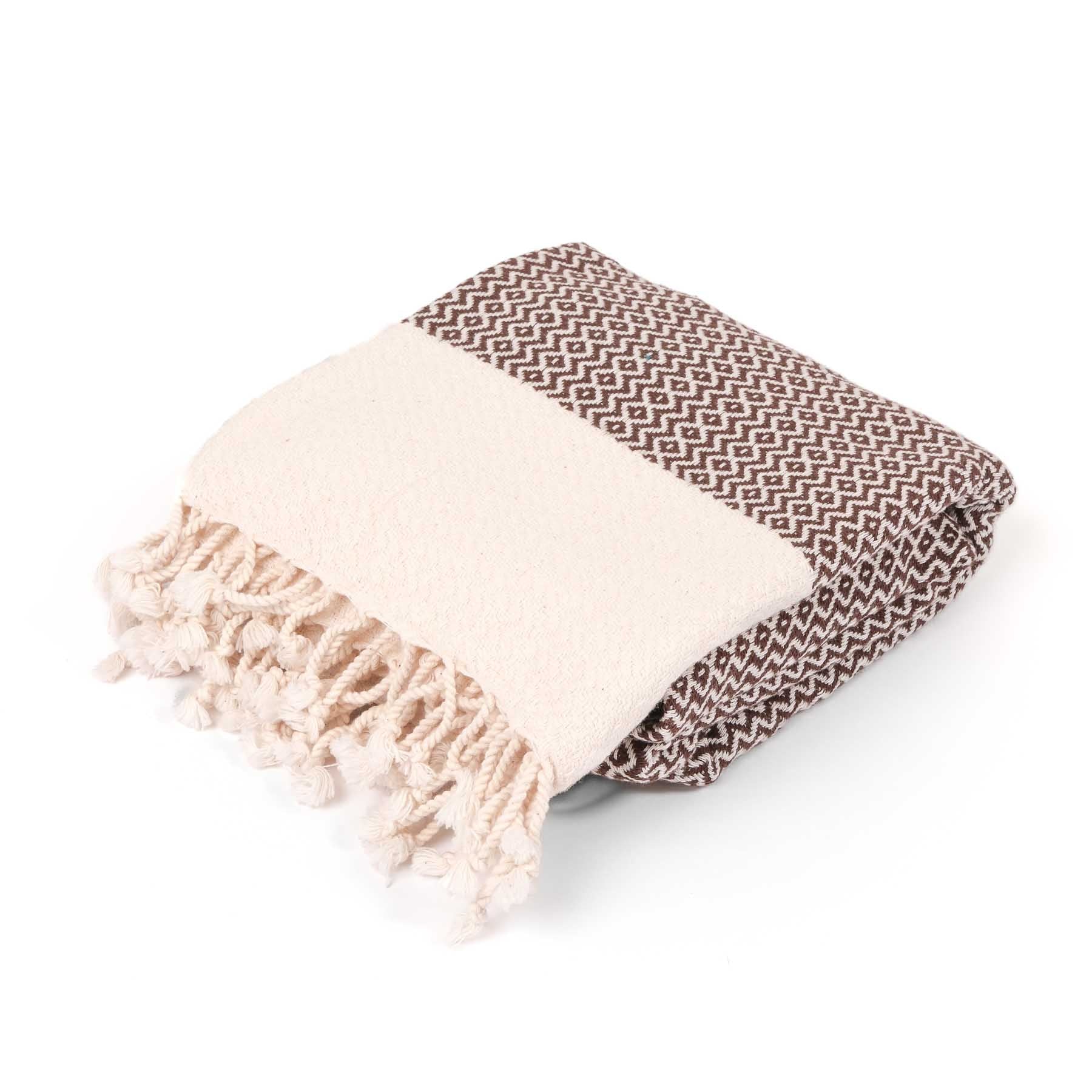 Pestemal Strandtuch Hamamtuch Calm braun