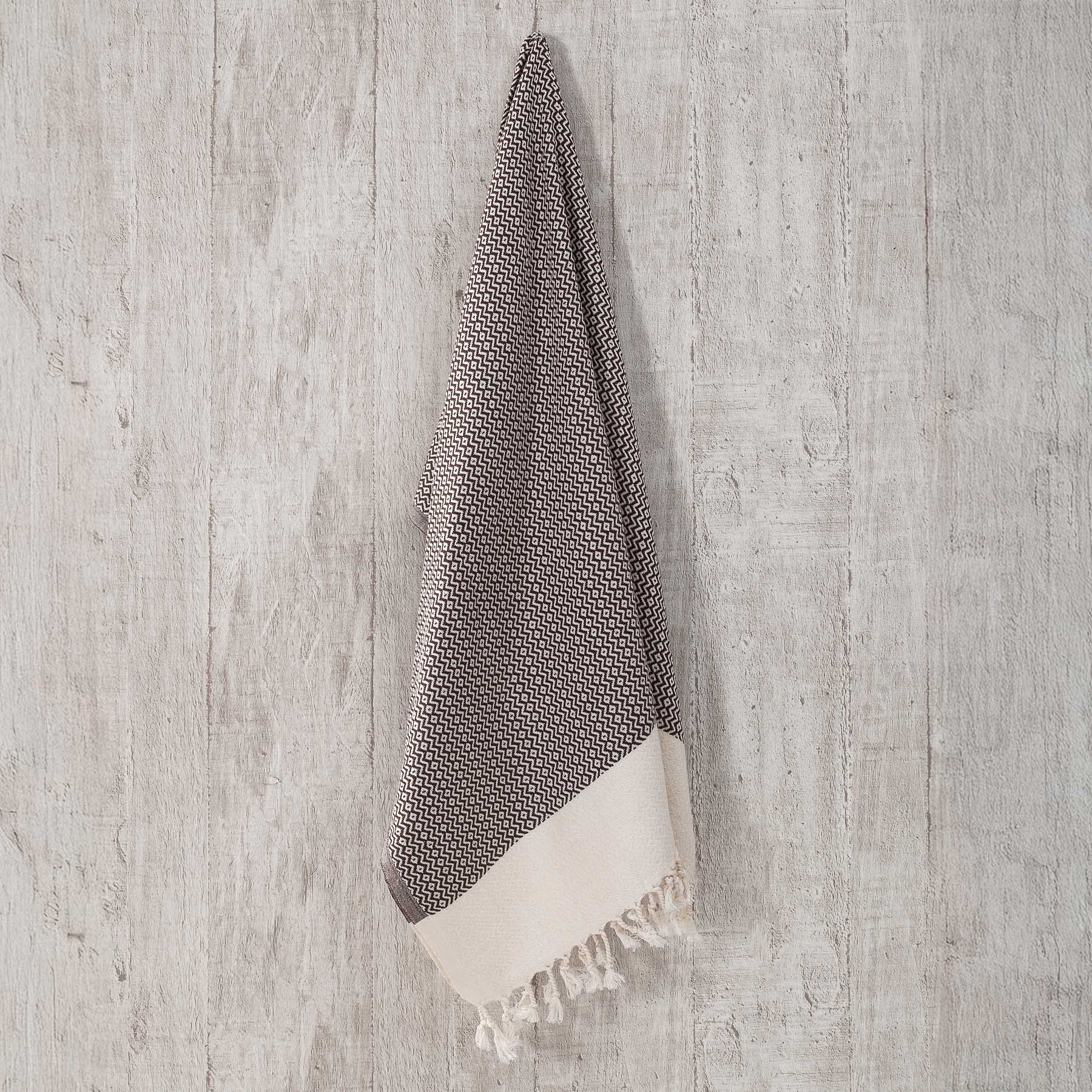 Pestemal Strandtuch Hamamtuch Calm braun