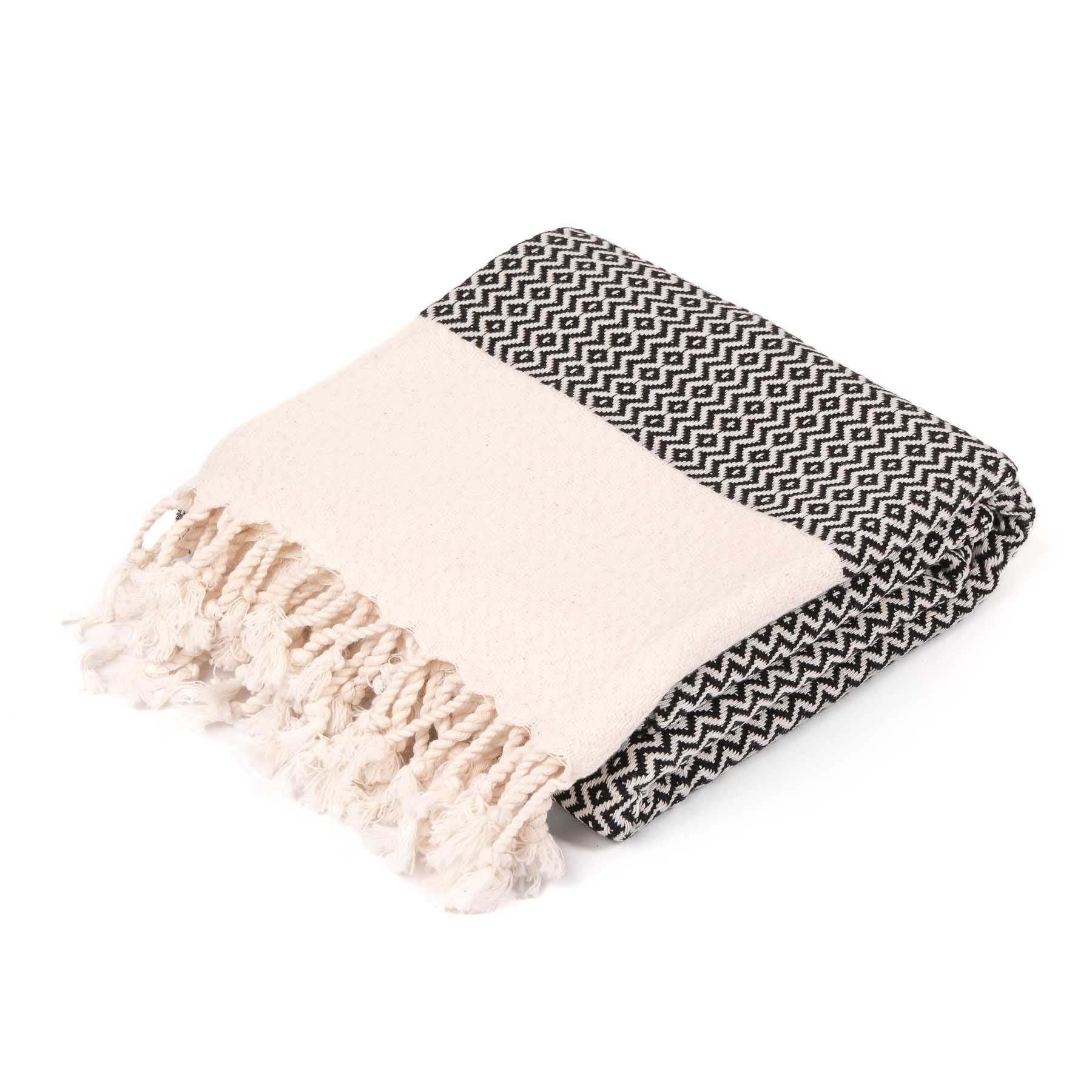 Pestemal Strandtuch Hamamtuch Calm schwarz