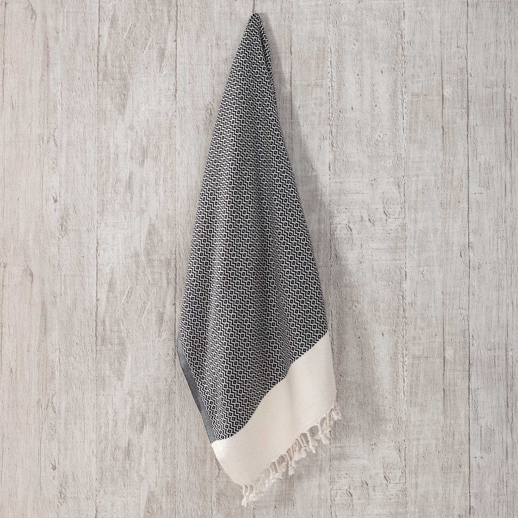 Pestemal Strandtuch Hamamtuch Calm schwarz