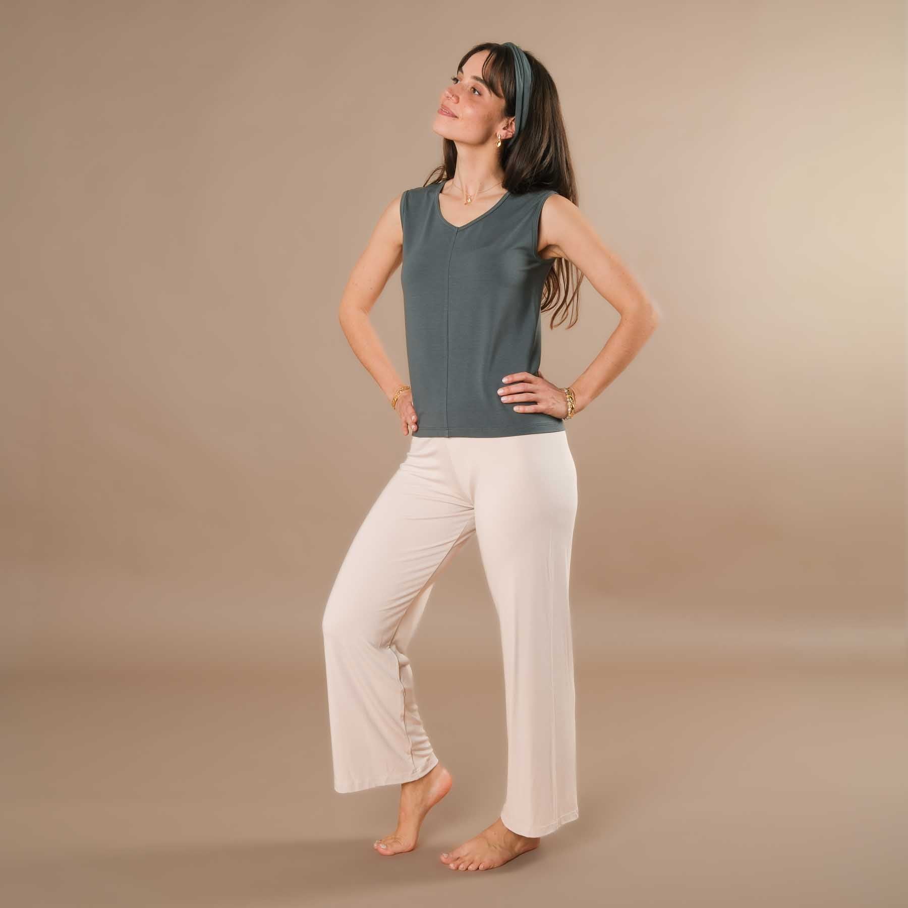 Canotta con scollo a V Classy Swiss made smeraldo