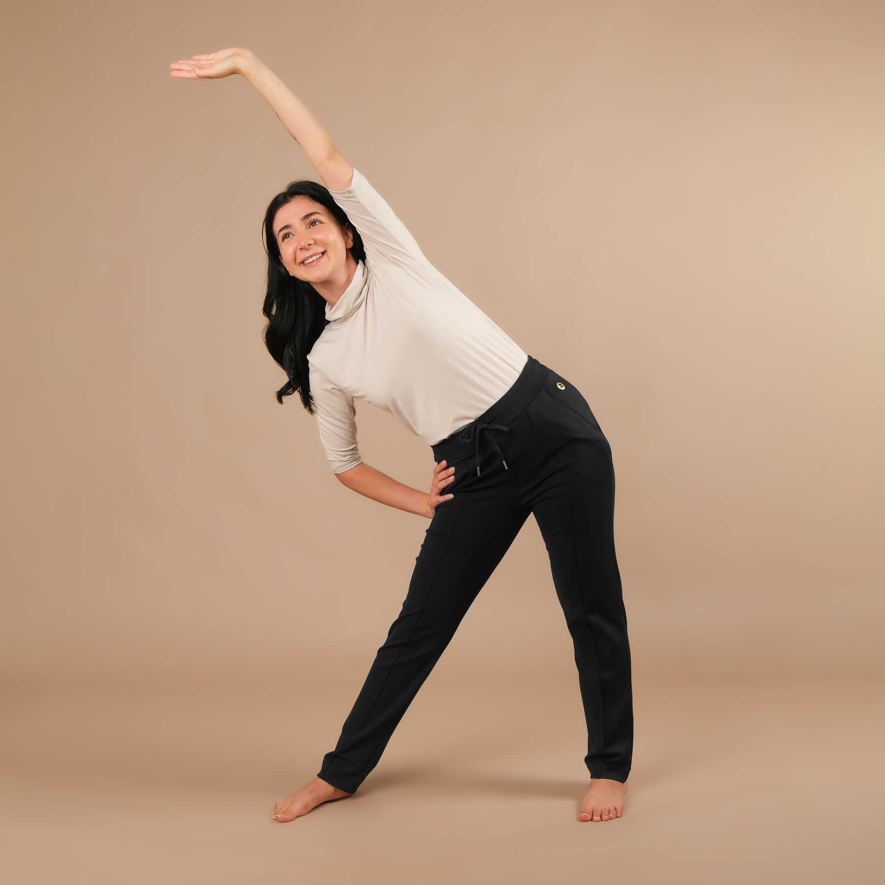 Yoga Turtleneck Kragen Shirt kurzarm sand