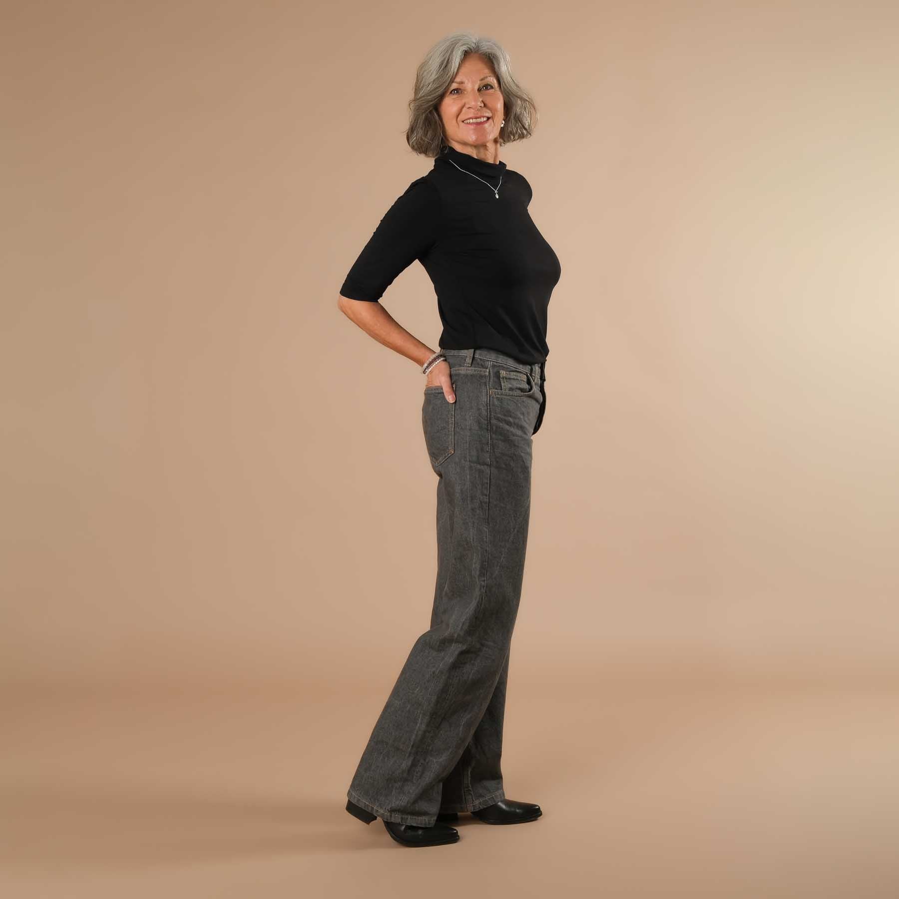 Yoga Turtleneck Kragen Shirt kurzarm schwarz