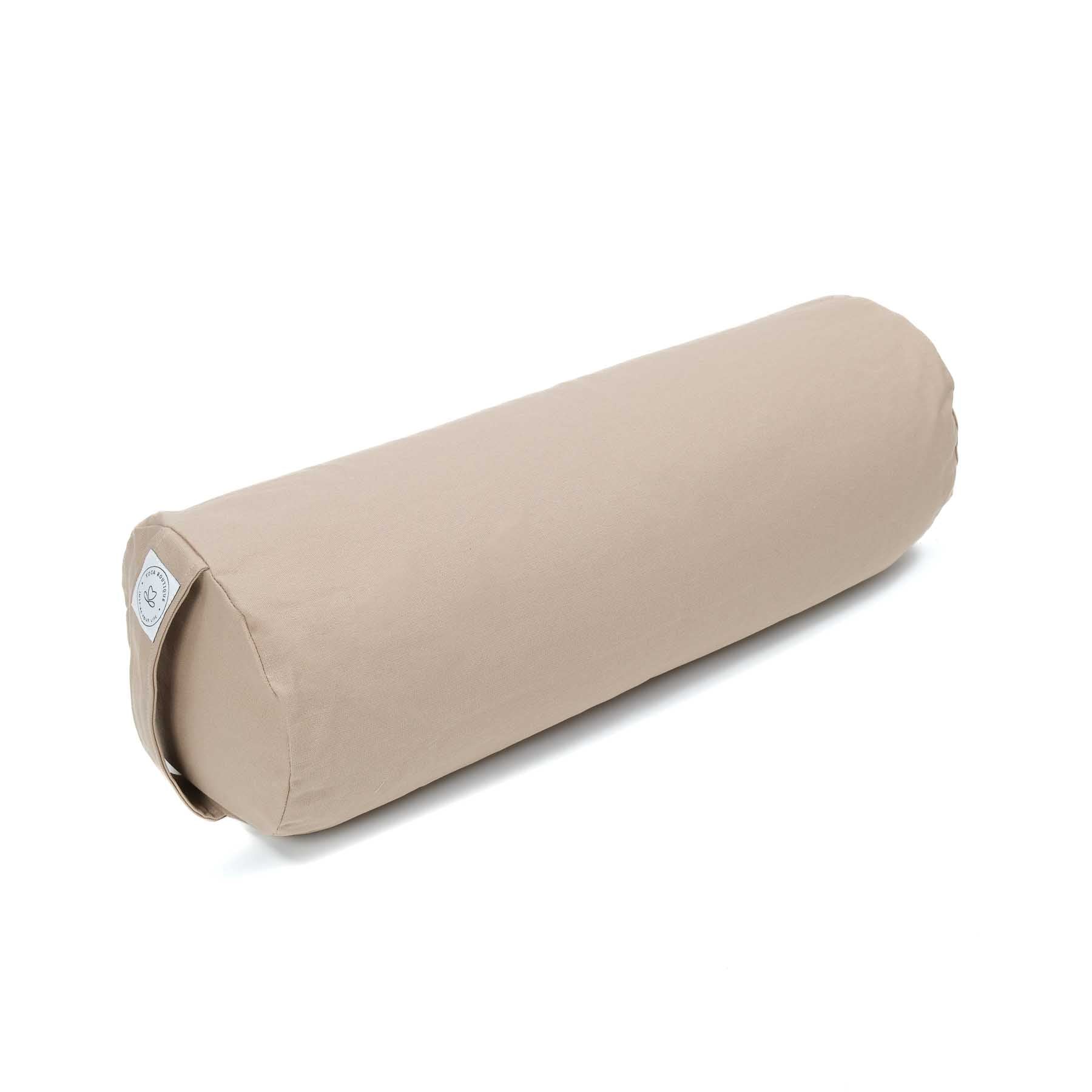 Yoga Bolster aus Baumwolle uni sand