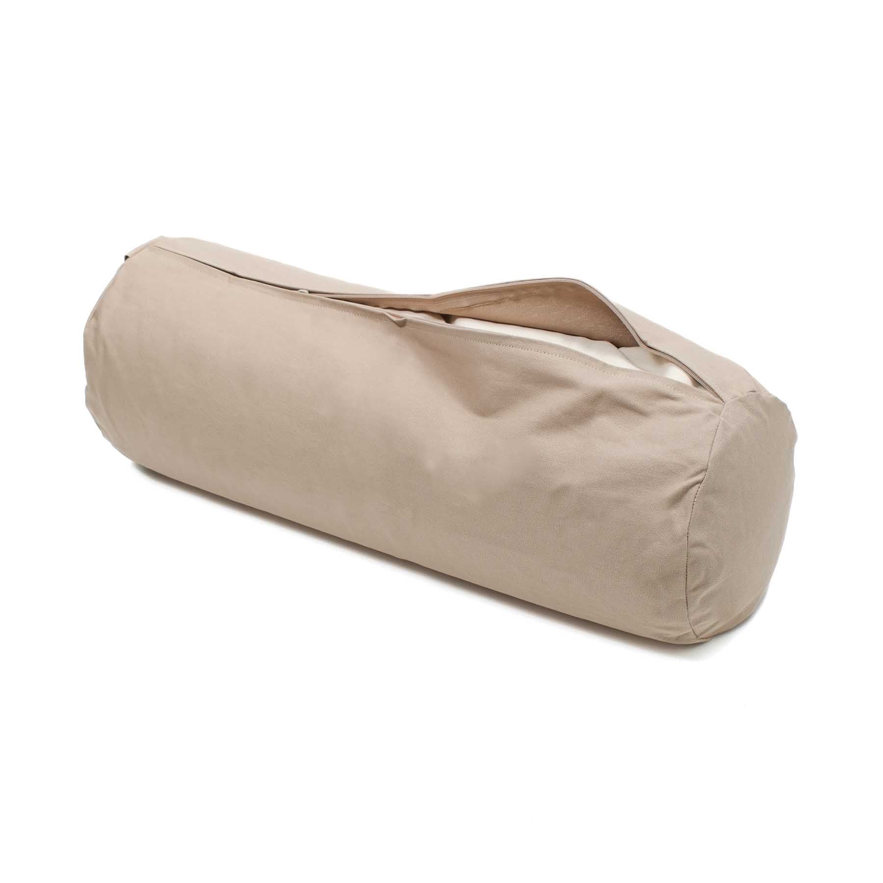 Yoga Bolster aus Baumwolle uni sand