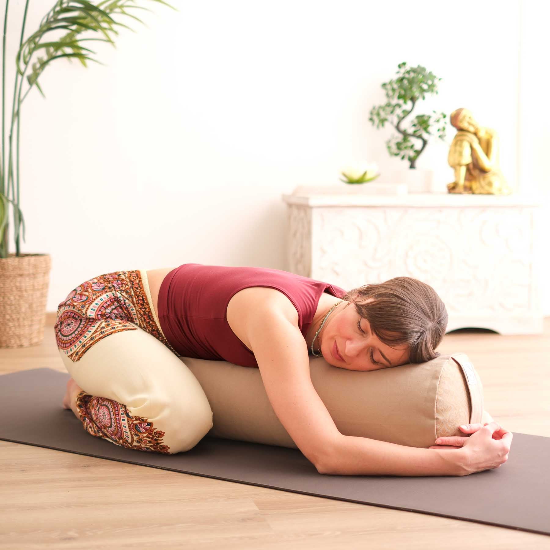 Yoga Bolster Taj Mahal aus Bio Baumwolle sand