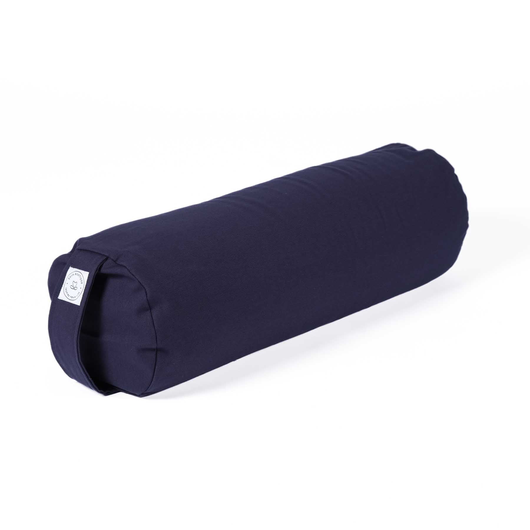 Yoga Bolster aus Baumwolle uni navy-blau