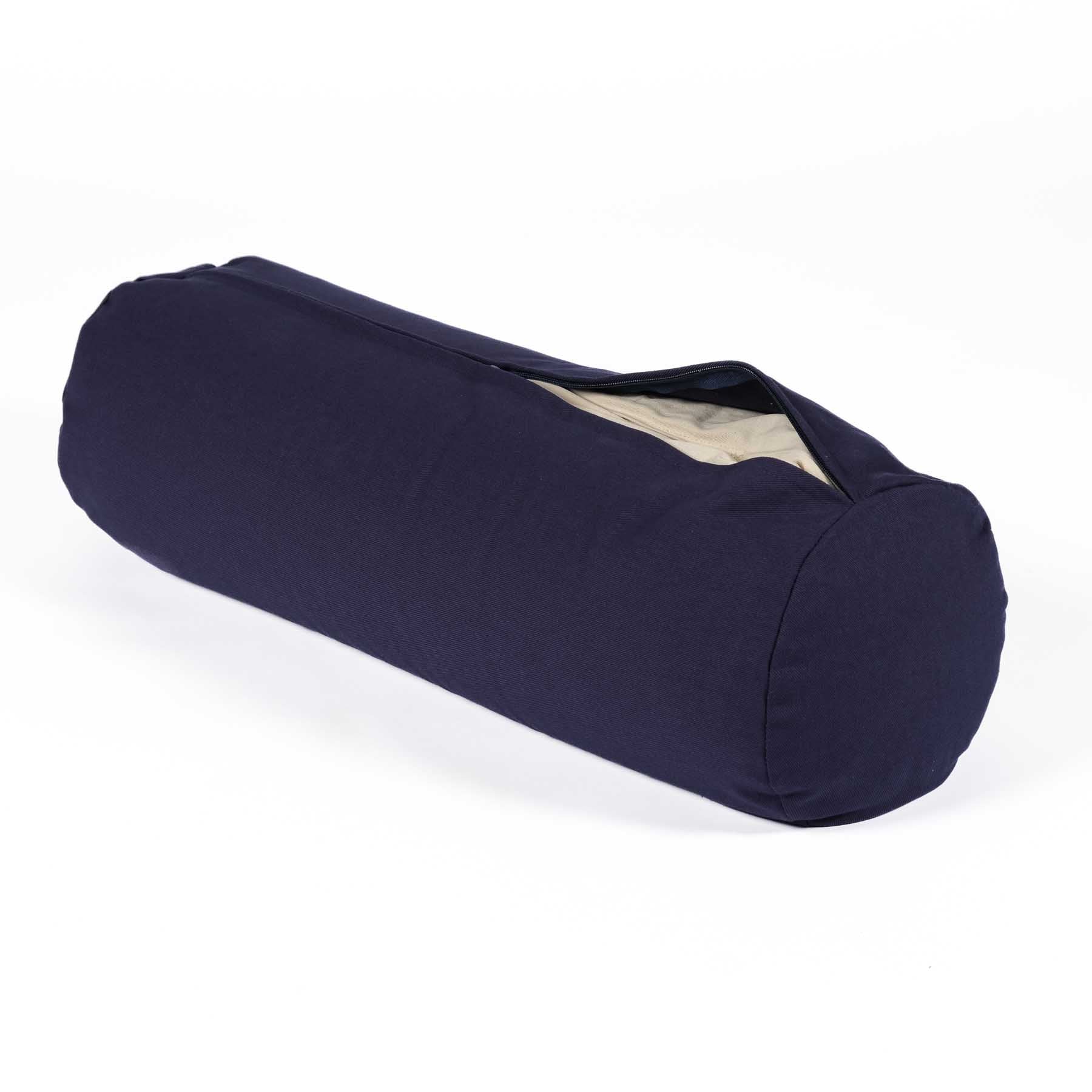 Yoga Bolster aus Baumwolle uni navy-blau
