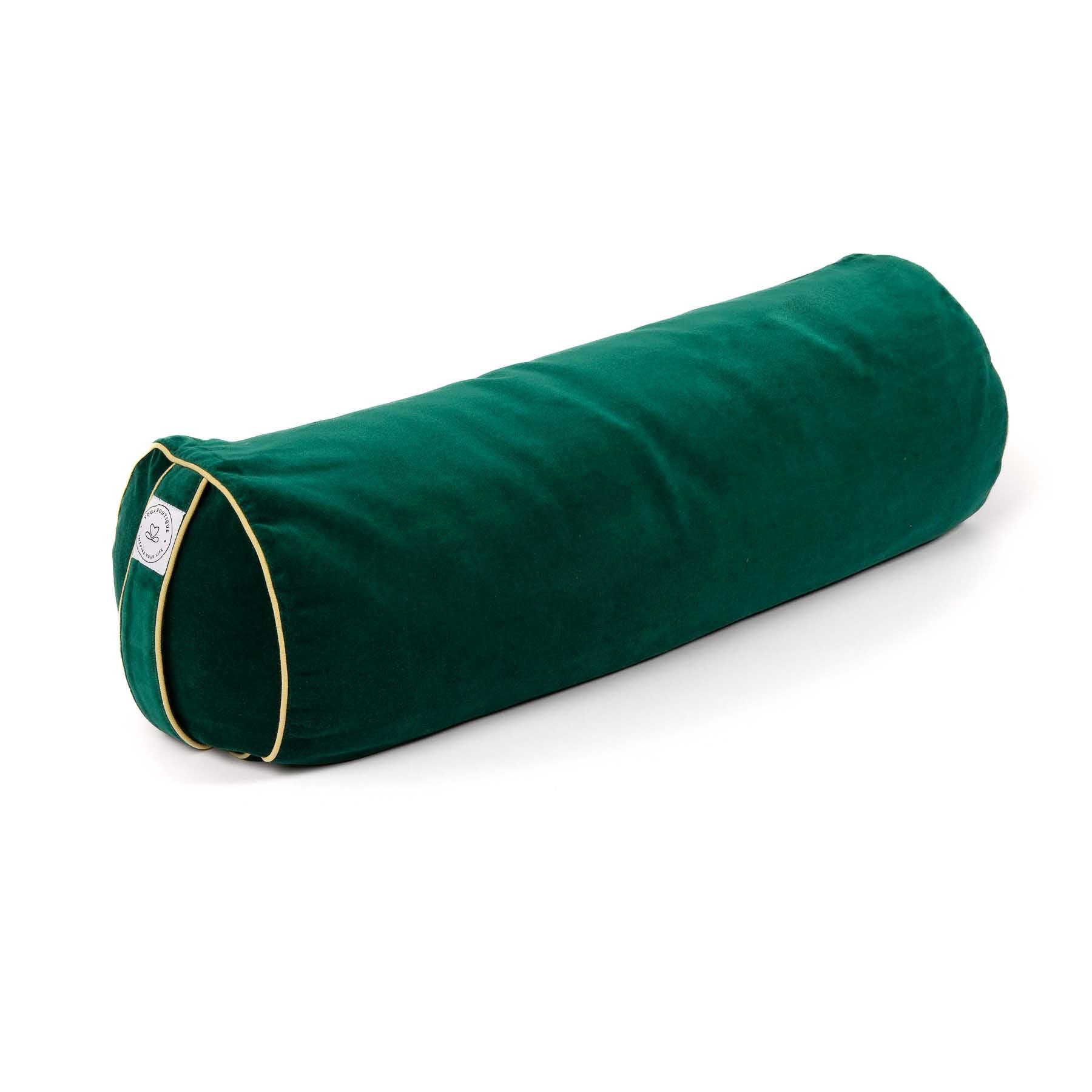 Yoga Bolster aus Samt uni irish-green