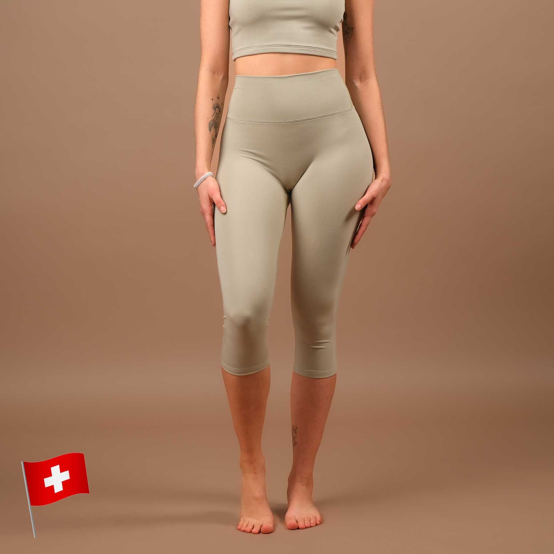 Yoga Capri Leggings Comfy jade-gruen nachhaltig in der Schweiz hergestellt