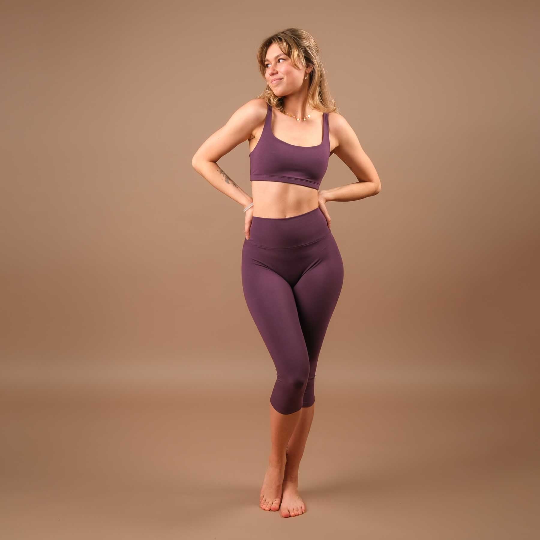 Yoga Capri Leggings Comfy plum nachhaltig in der Schweiz hergestellt