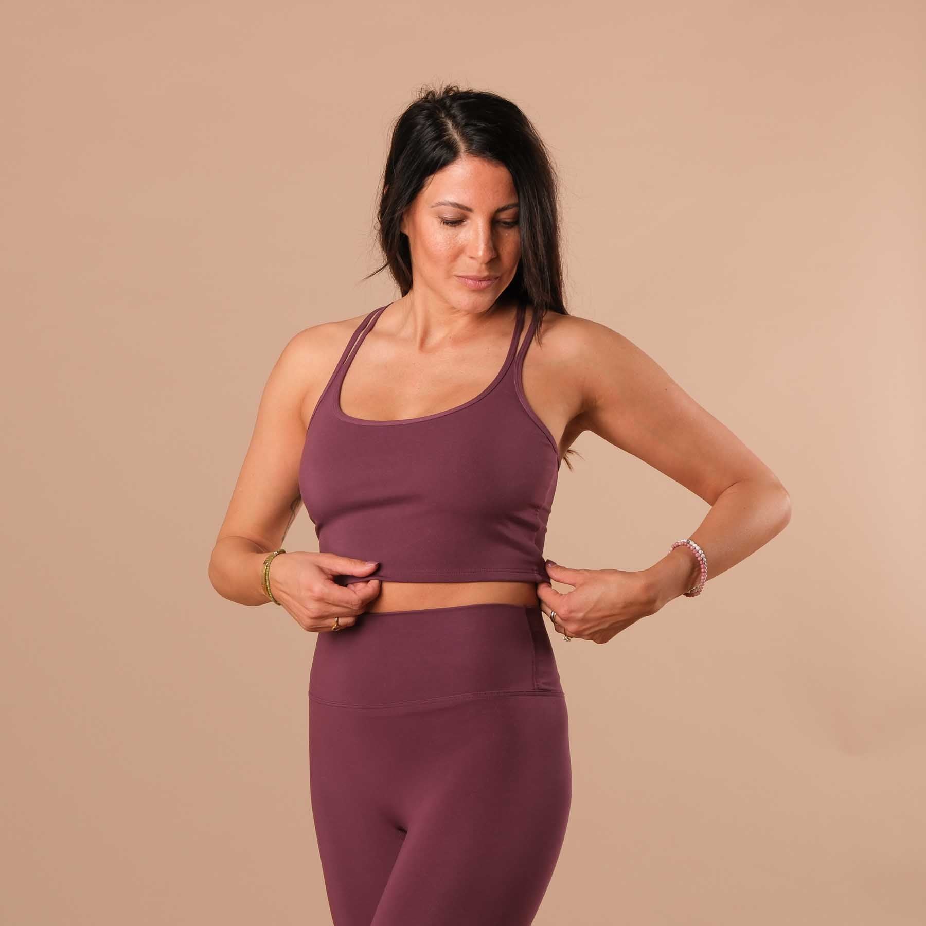 Crop Top Joy mit gekreuzten Trägern berry