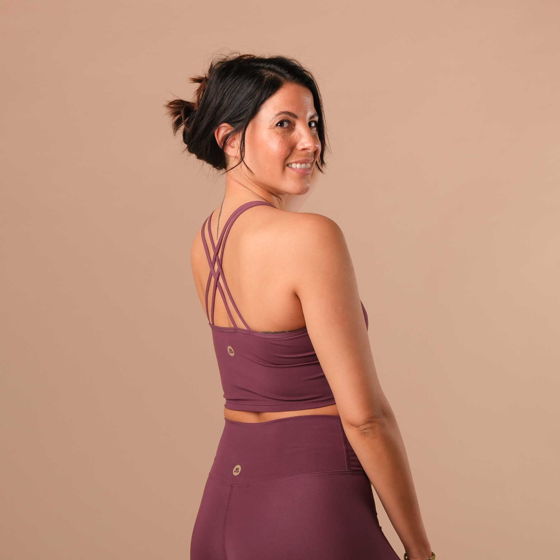 Crop Top Joy mit gekreuzten Trägern berry