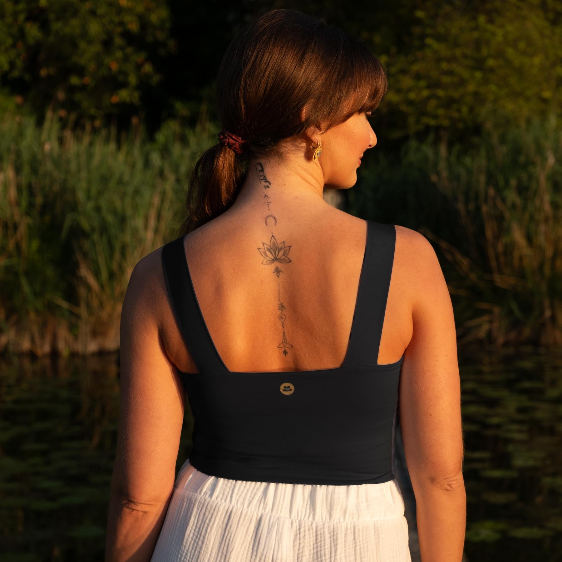 Yoga Crop Top Square Neck schwarz