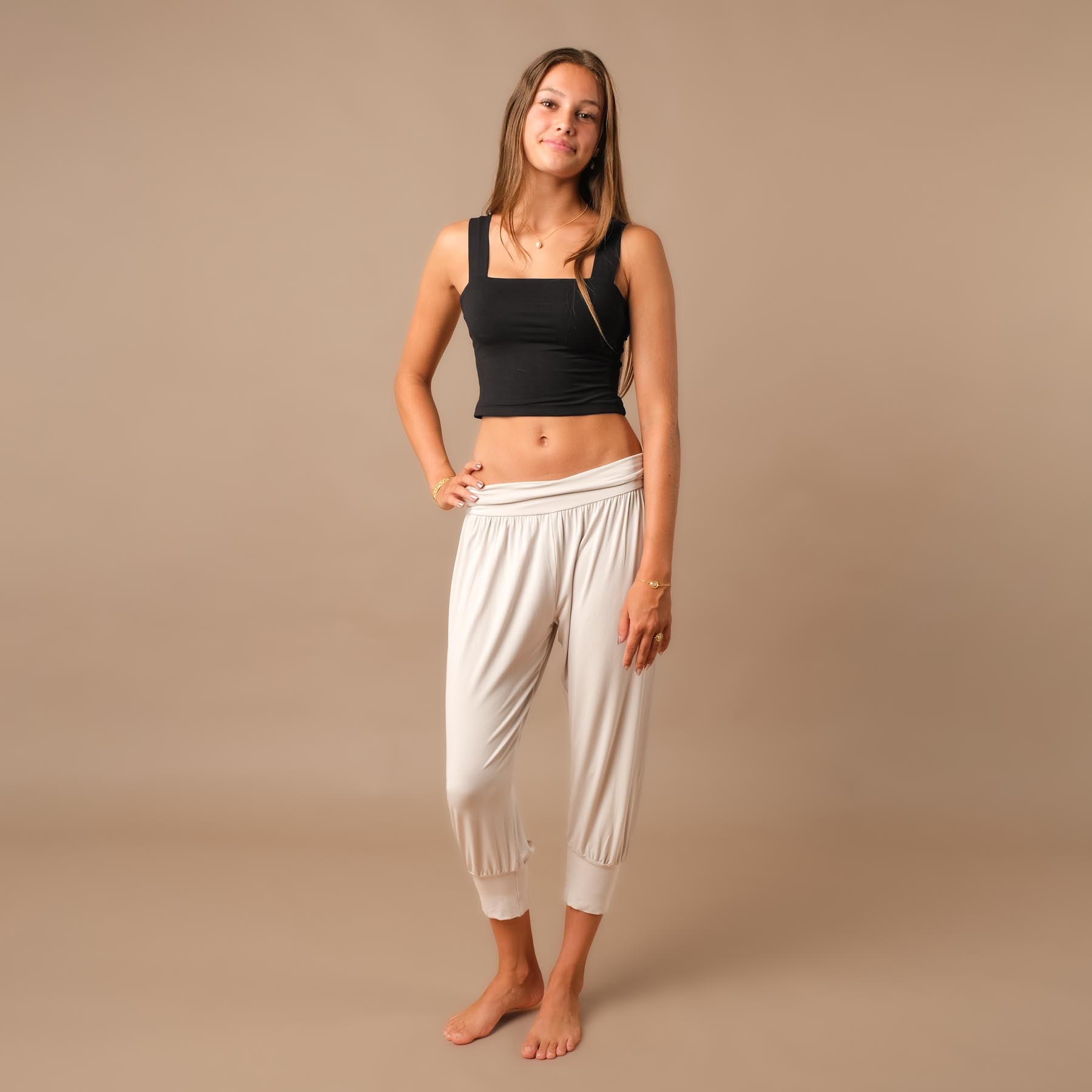 Yoga Crop Top Square Neck schwarz