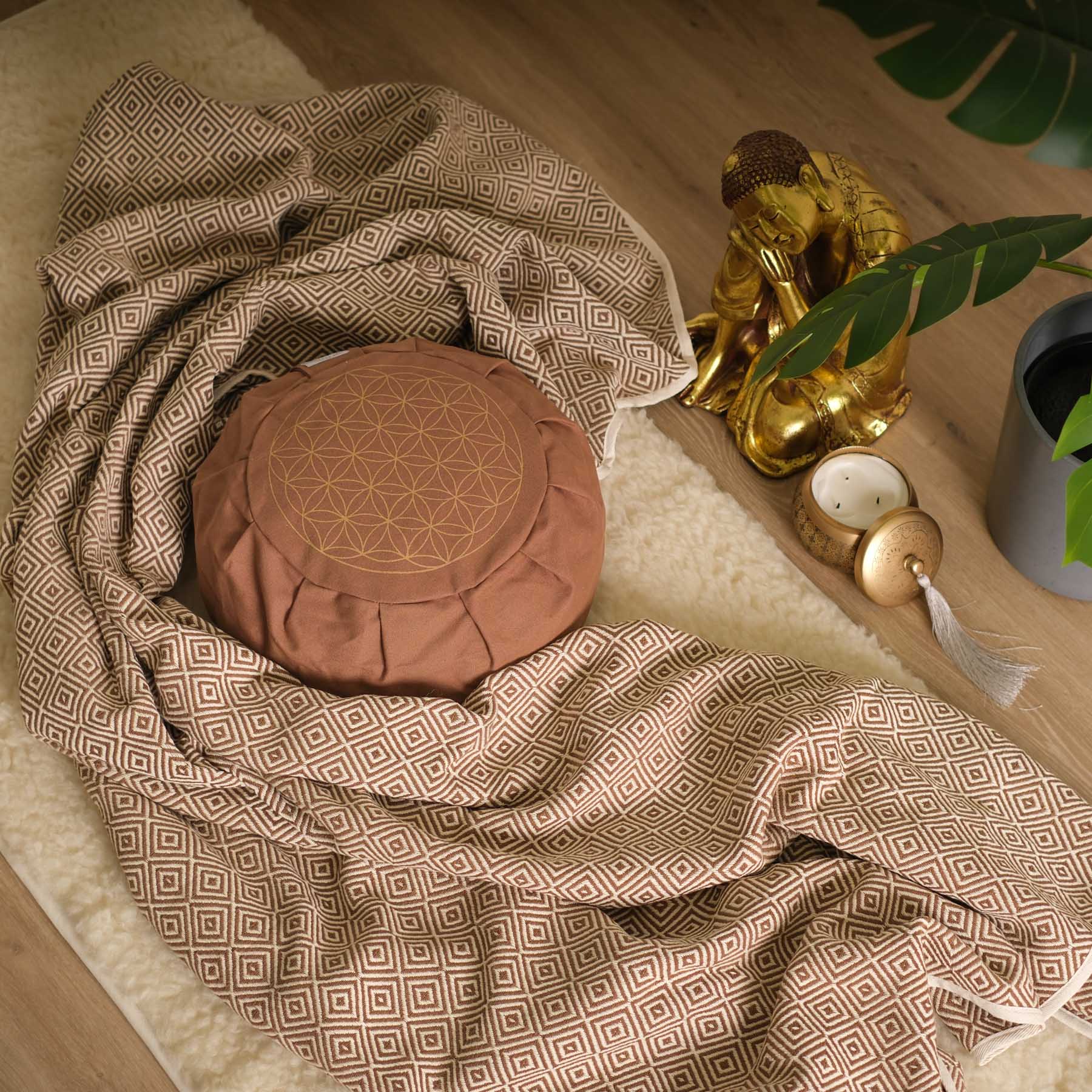 Yoga Decke Bio Baumwolle brown-earth