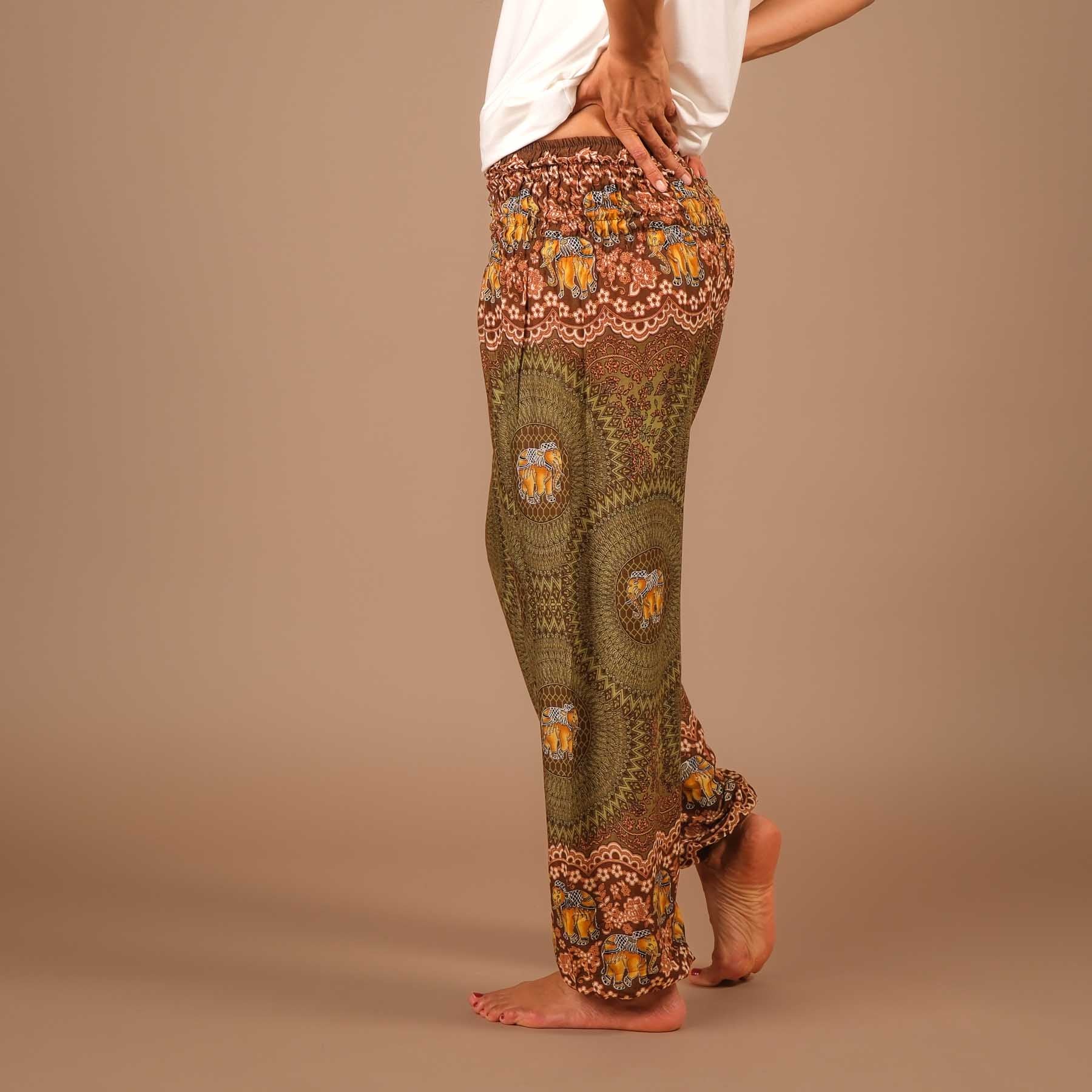 Yoga Haremshose Elefant Boho Pants olive