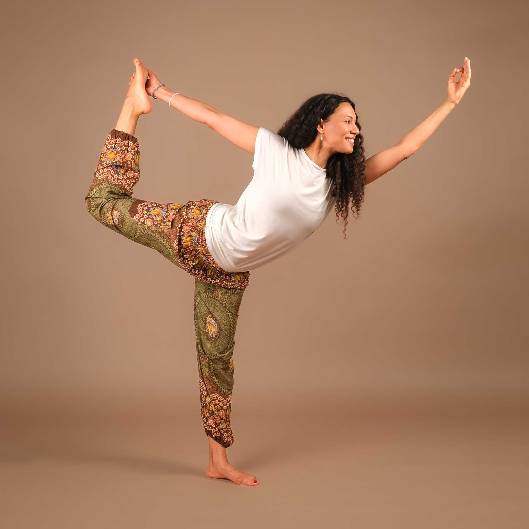 Yoga Haremshose Elefant Boho Pants olive